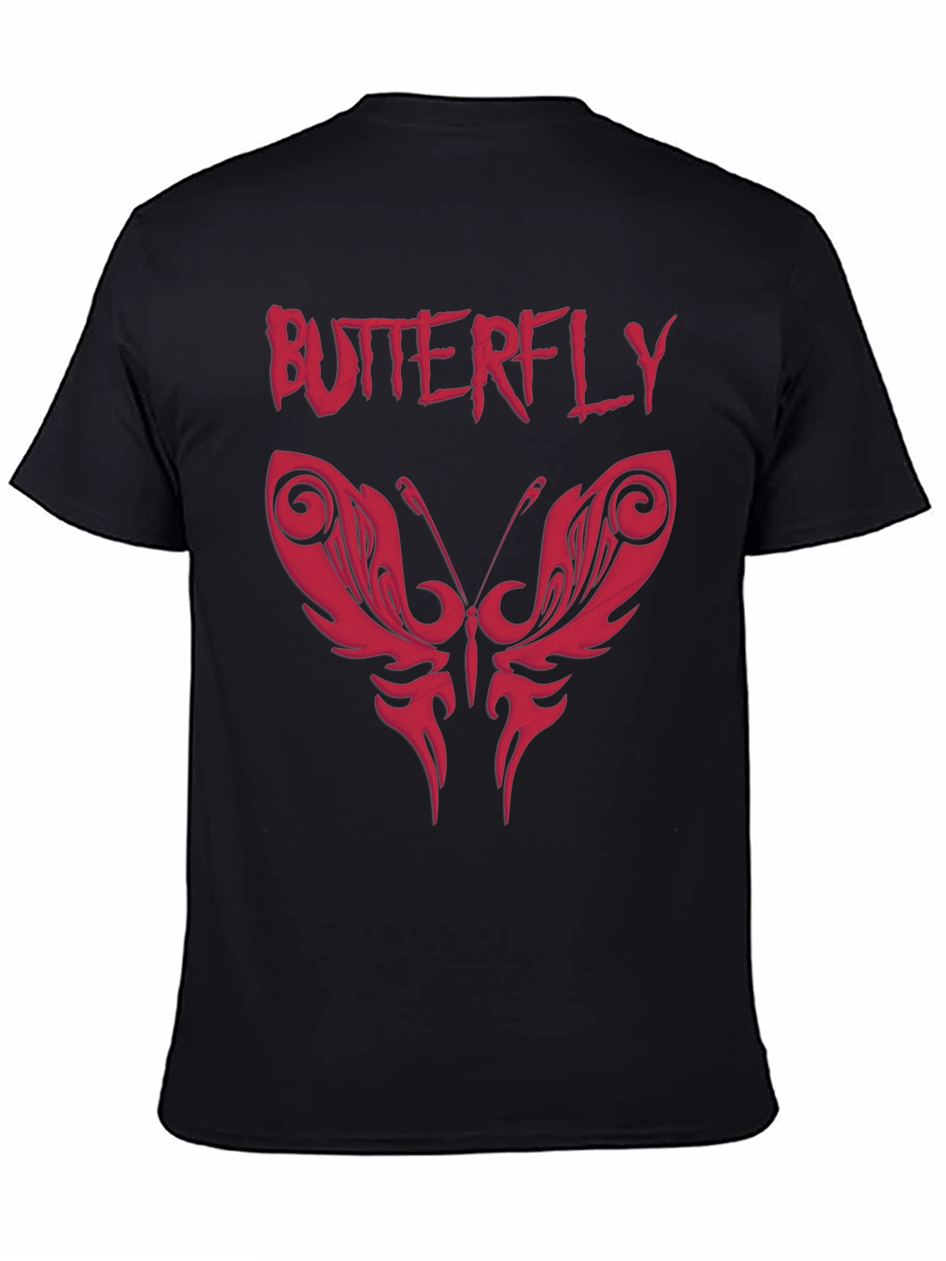 Black Butterfly Graphic Print Tee - Edgy Style view 4