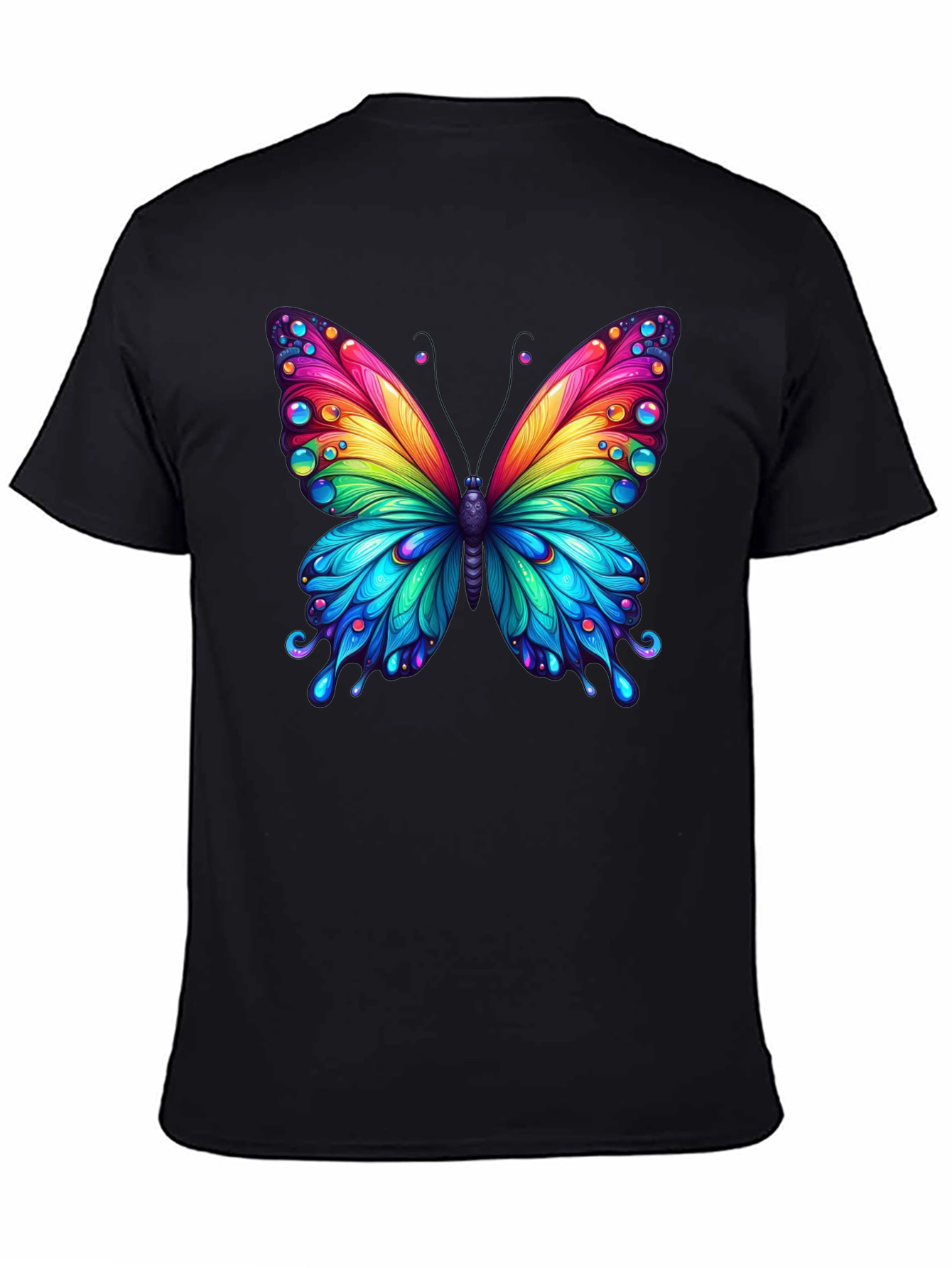 Black Rainbow Butterfly Graphic Tee view 4