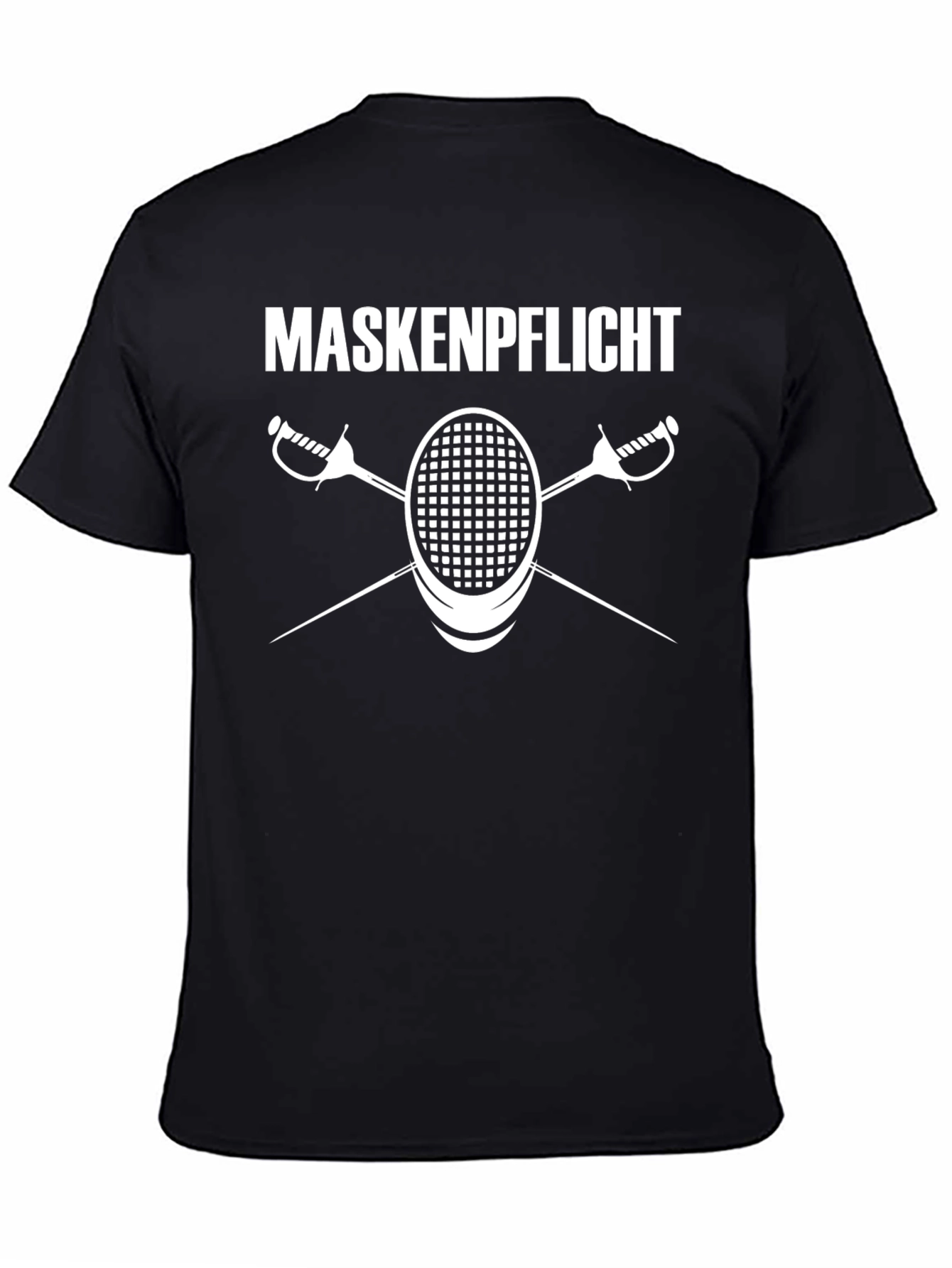 Black Maskenpflicht Fencing T-Shirt - Stylish & Humorous view 4