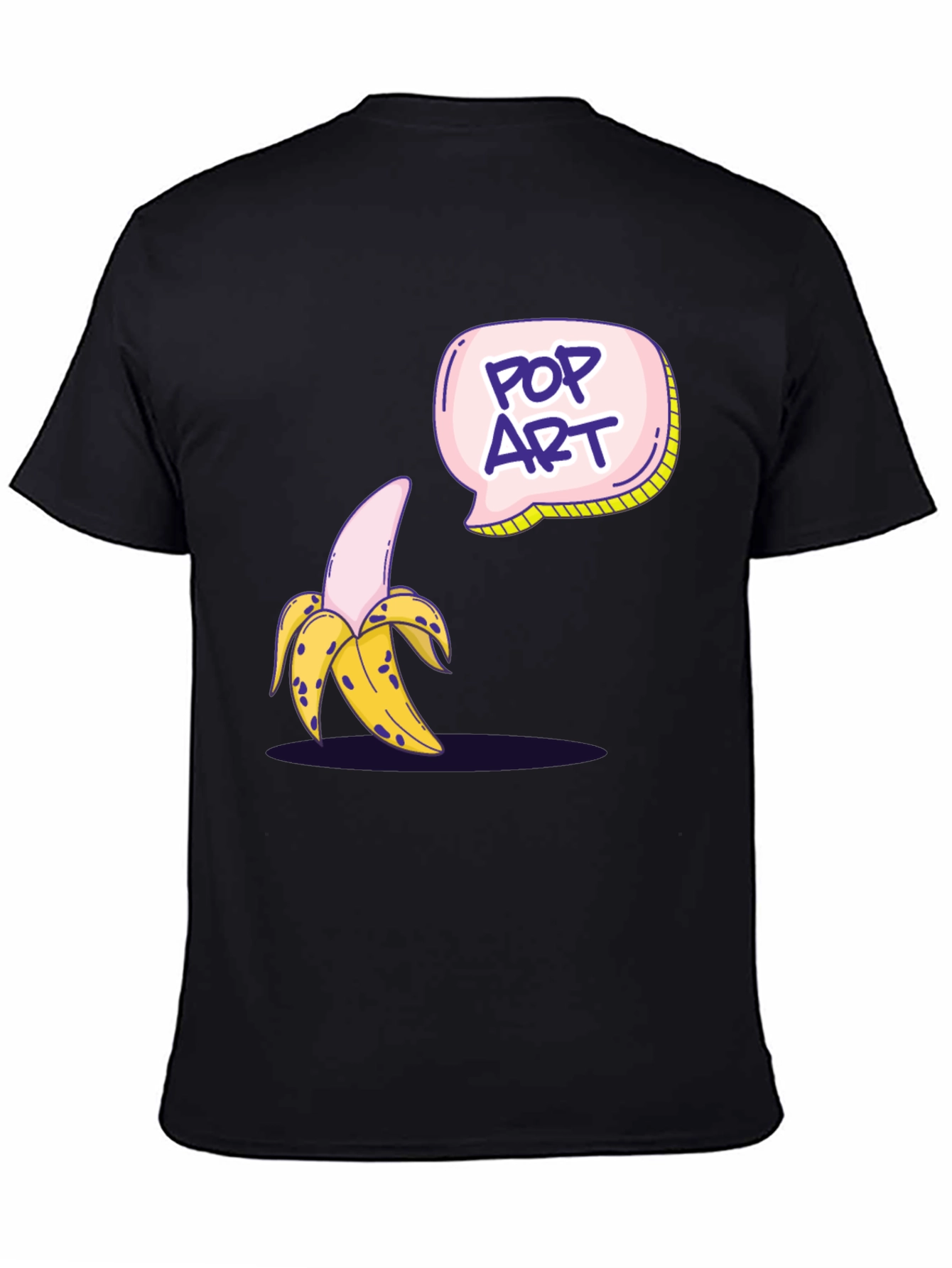 Black Pop Art Banana Graphic T-Shirt view 4
