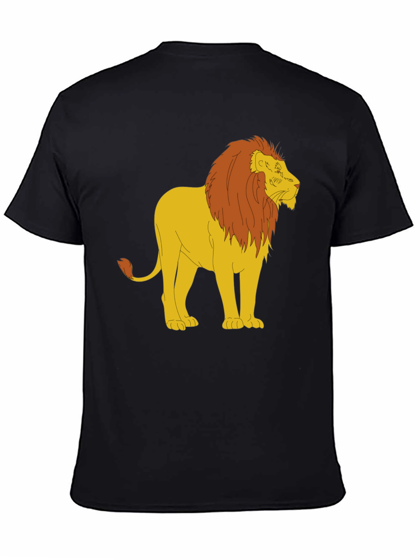 Black Lion Graphic Tee - Black Cotton Blend T-Shirt view 4