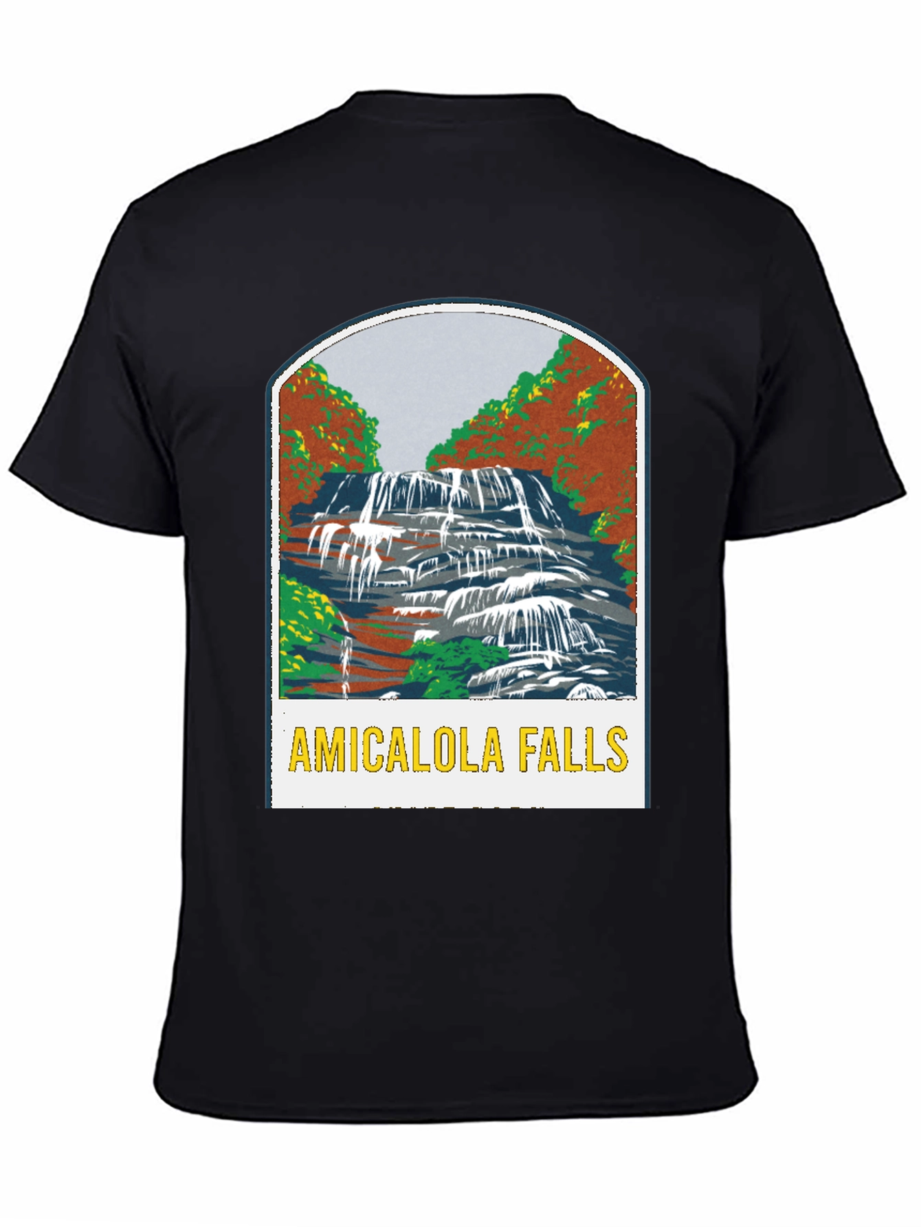 Black Amicalola Falls Black T-Shirt view 4