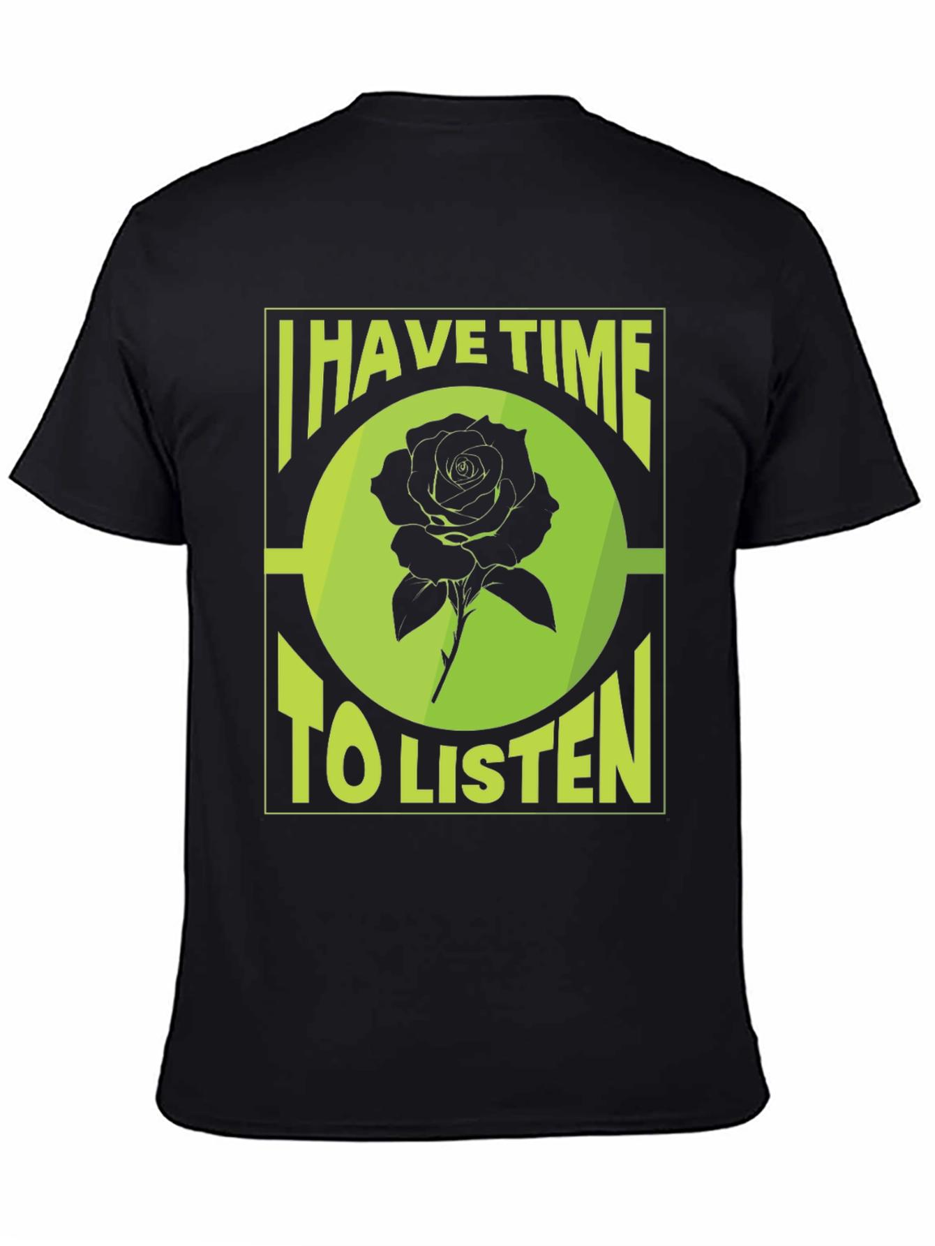 Black I Have Time To Listen Black Graphic Tee view 4
