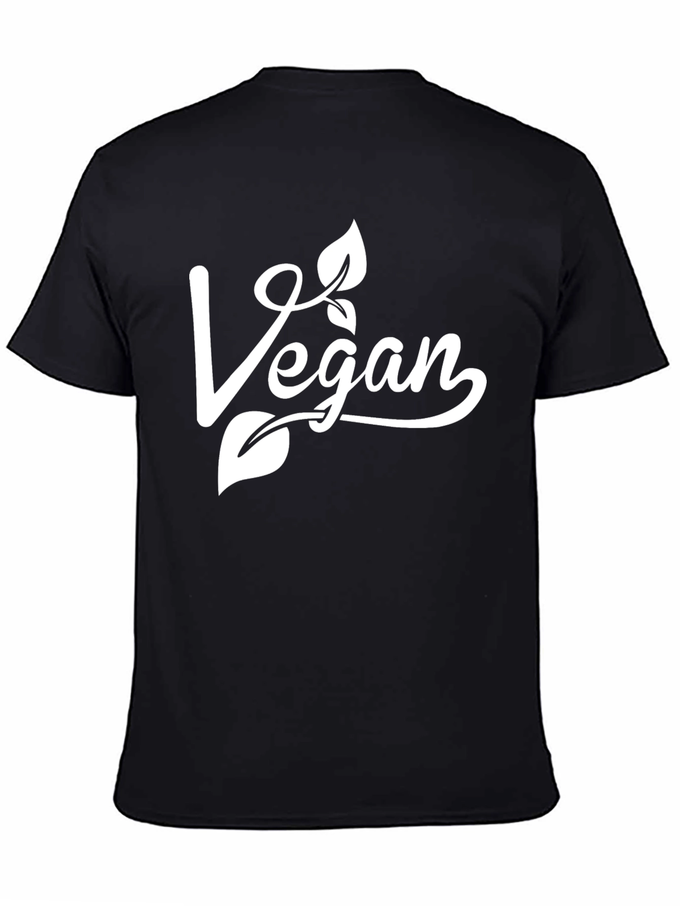 Black Vegan Graphic T-Shirt - Black Cotton Tee view 4
