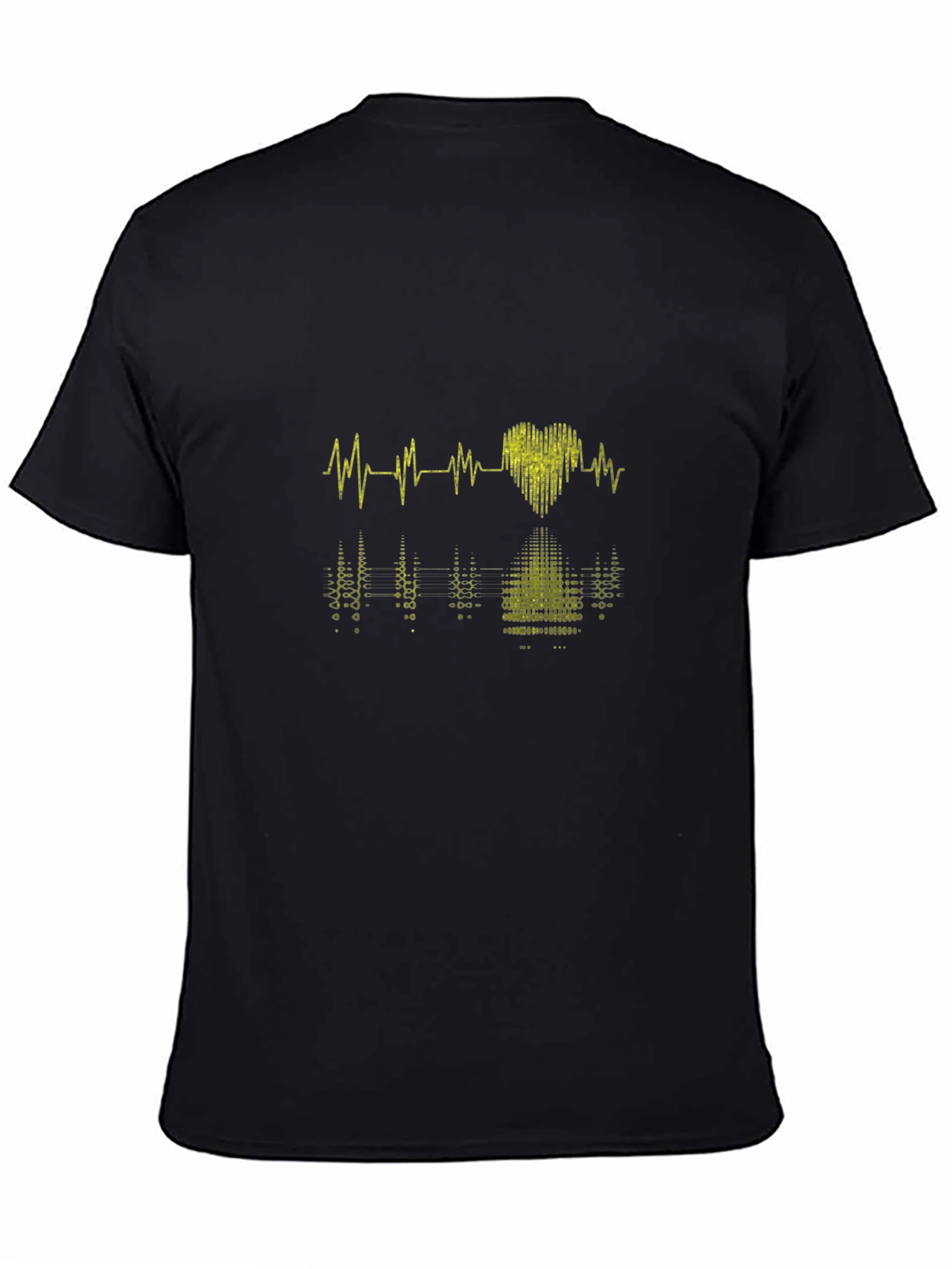 Black Heartbeat Graphic Tee - Men's Black T-Shirt view 4