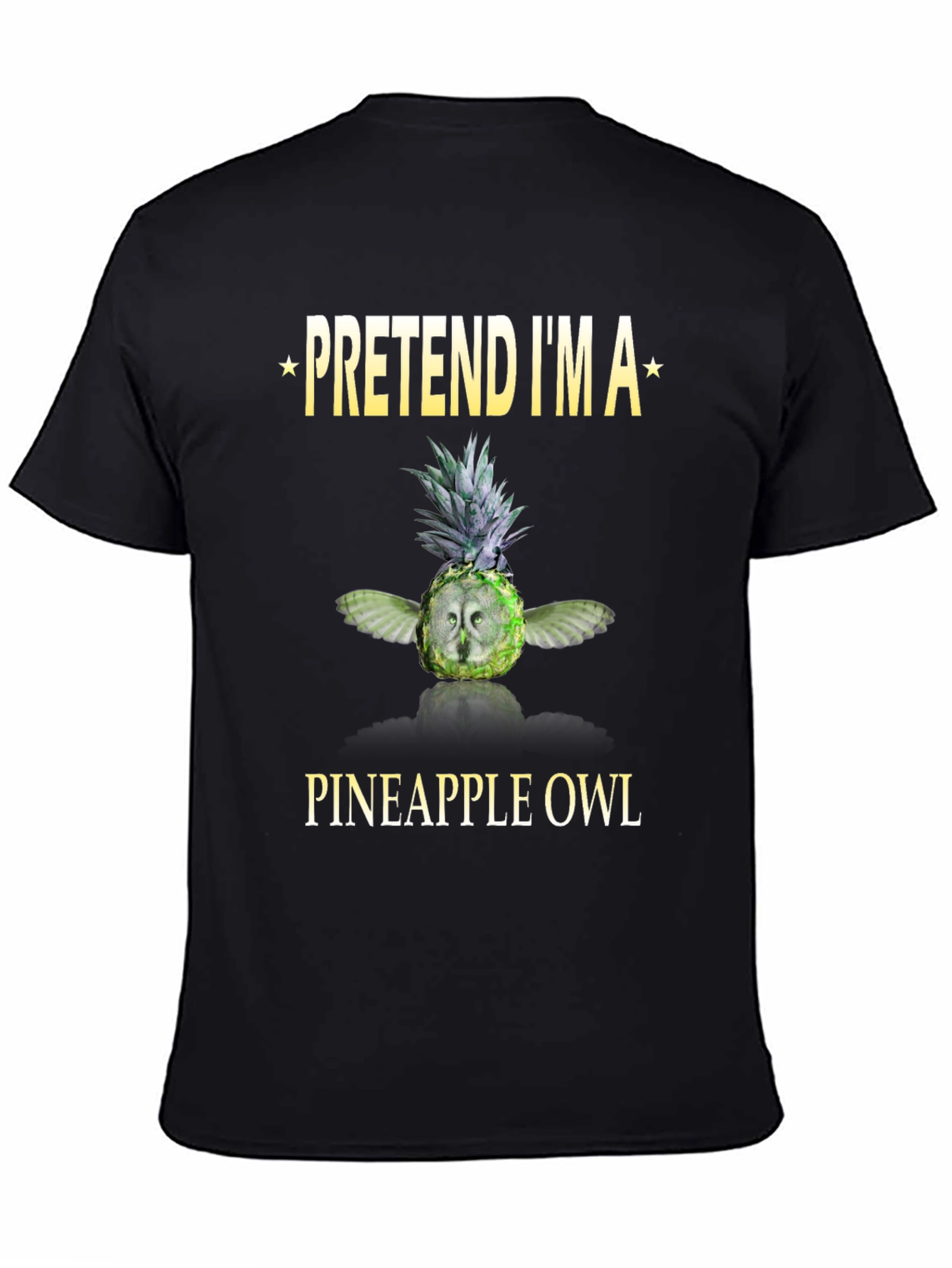 Black Pretend I'm a Pineapple Owl T-Shirt view 4