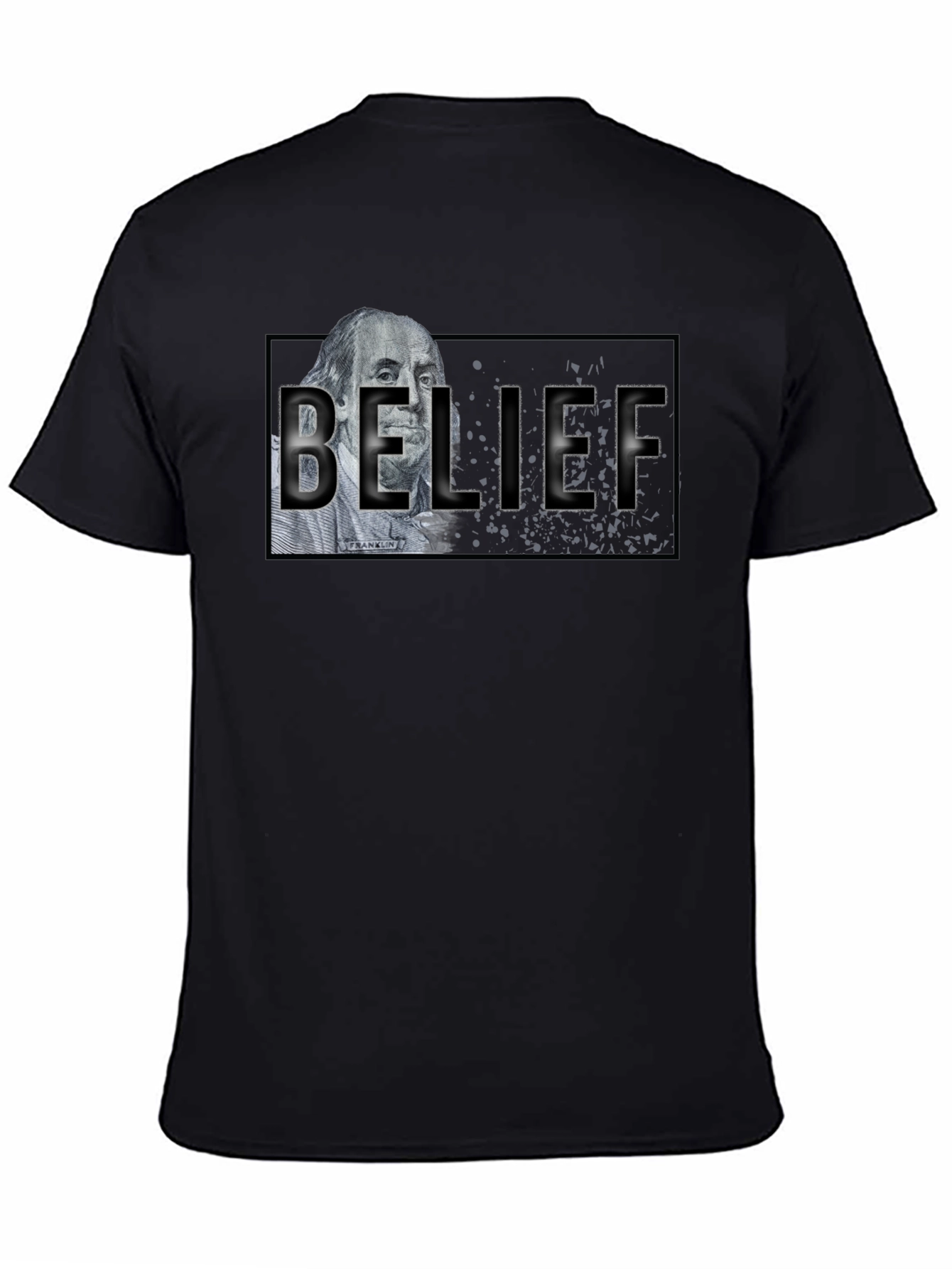 Black Belief Graphic T-Shirt - Black Crew Neck view 4