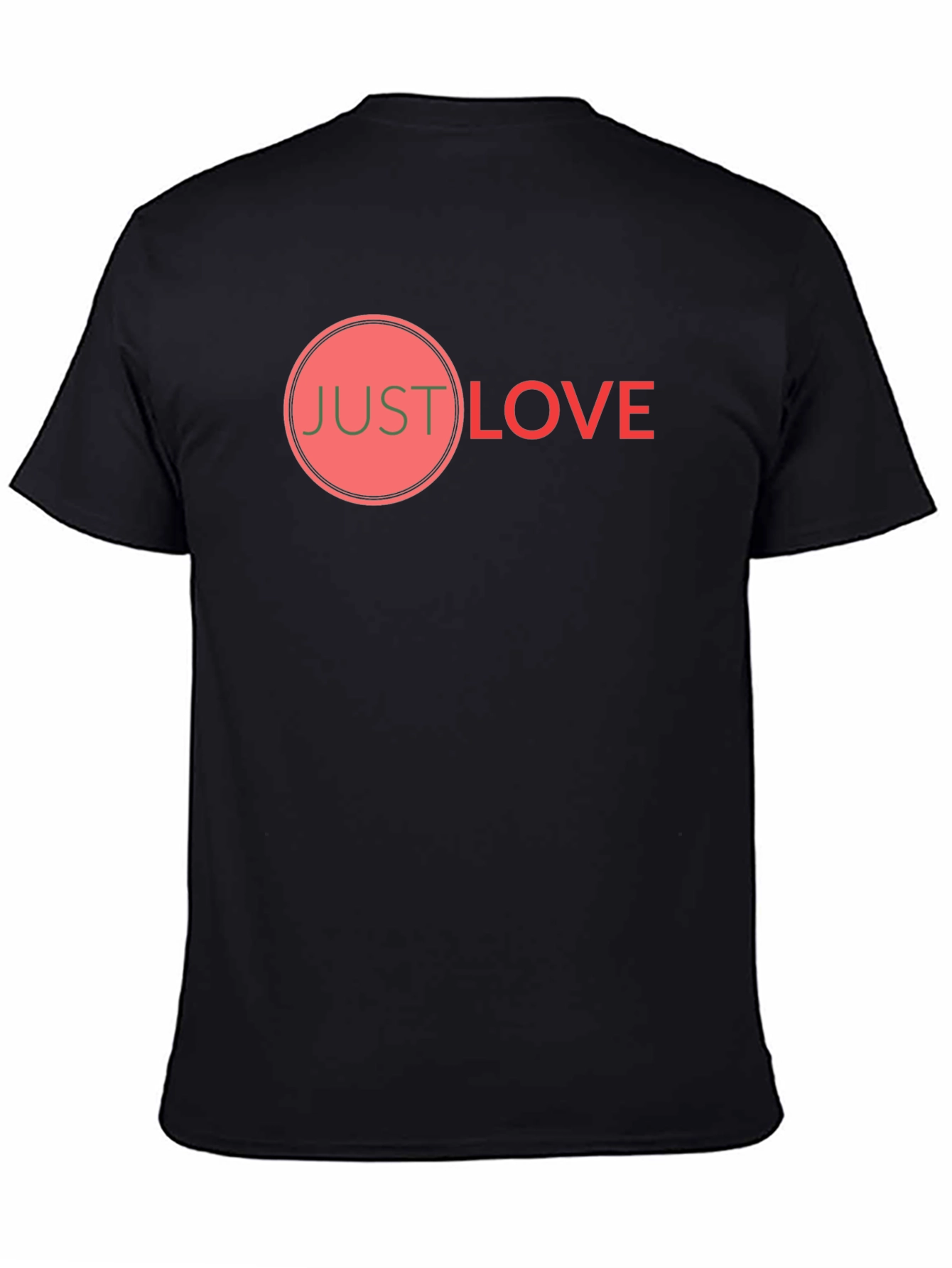 Black Just Love Graphic Tee - Soft Cotton Blend view 4