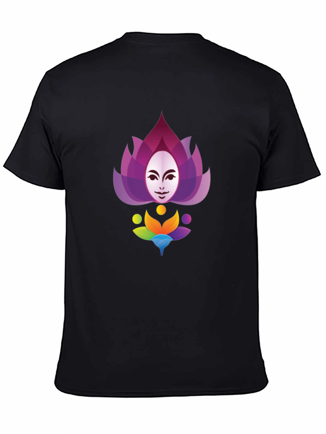 Black Lotus Face Graphic T-Shirt - Stylish Cotton Blend view 4