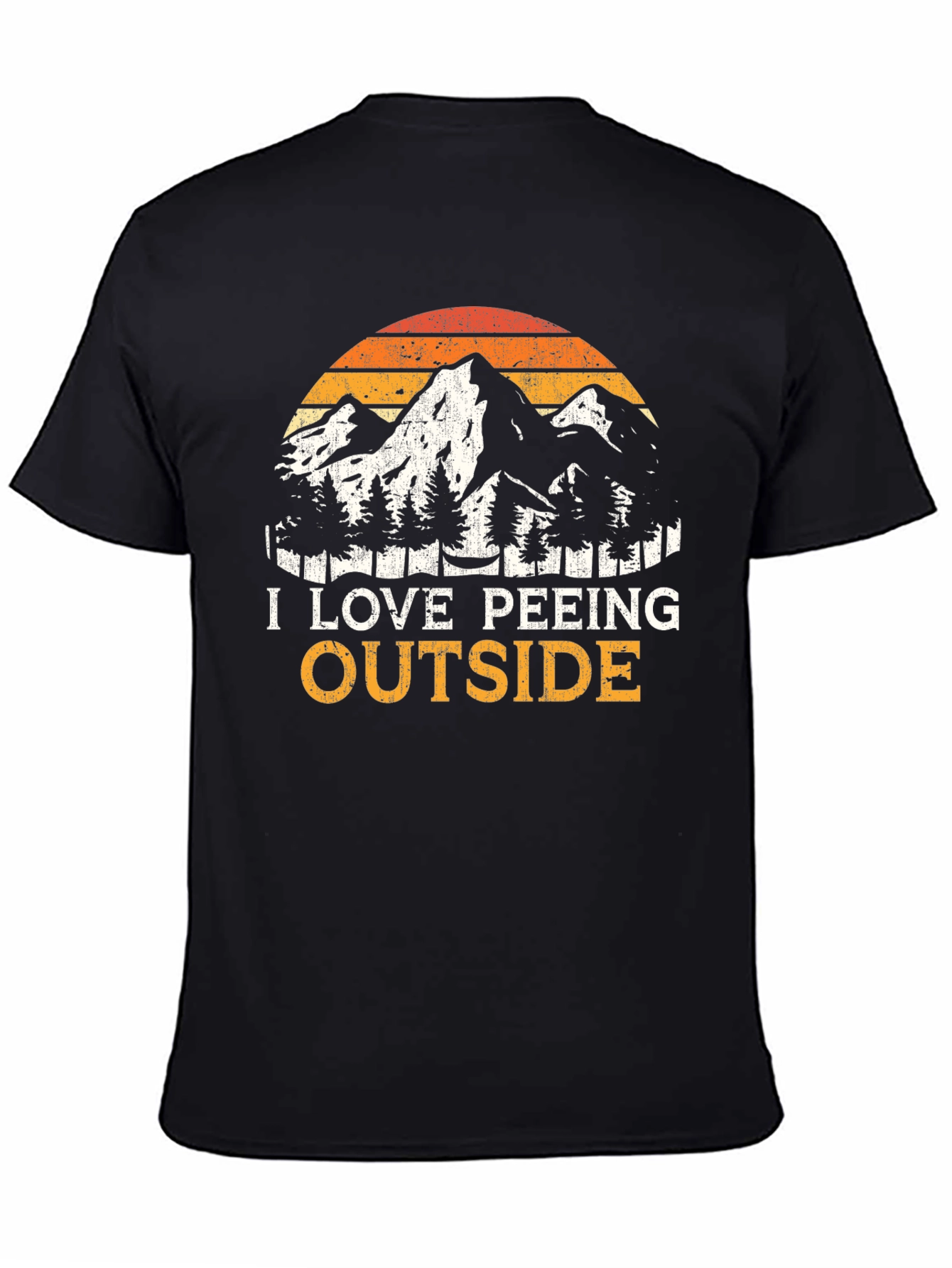 Black I Love Peeing Outside Black T-Shirt view 4
