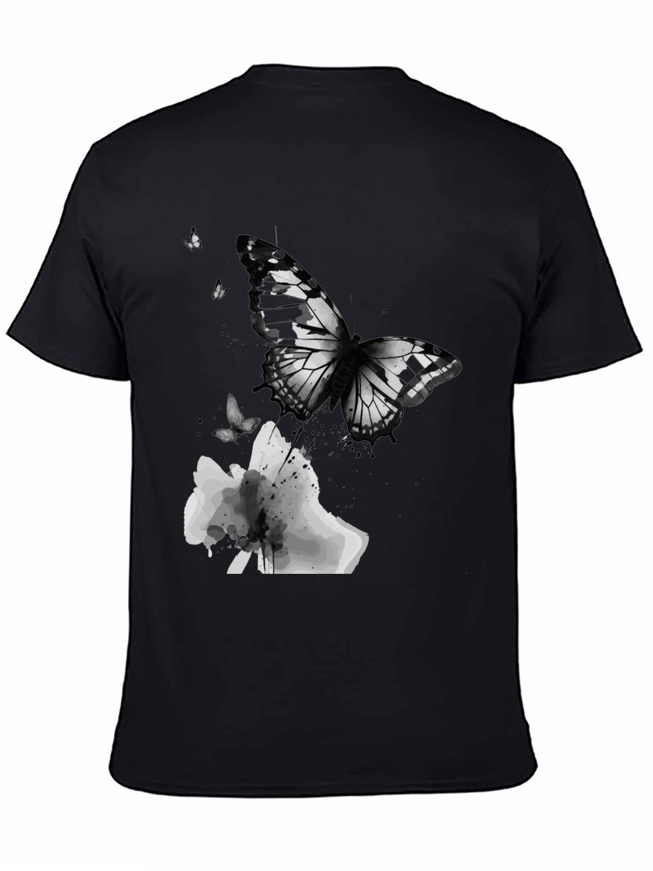 Black Butterfly Graphic Print Men's T-Shirt view 4