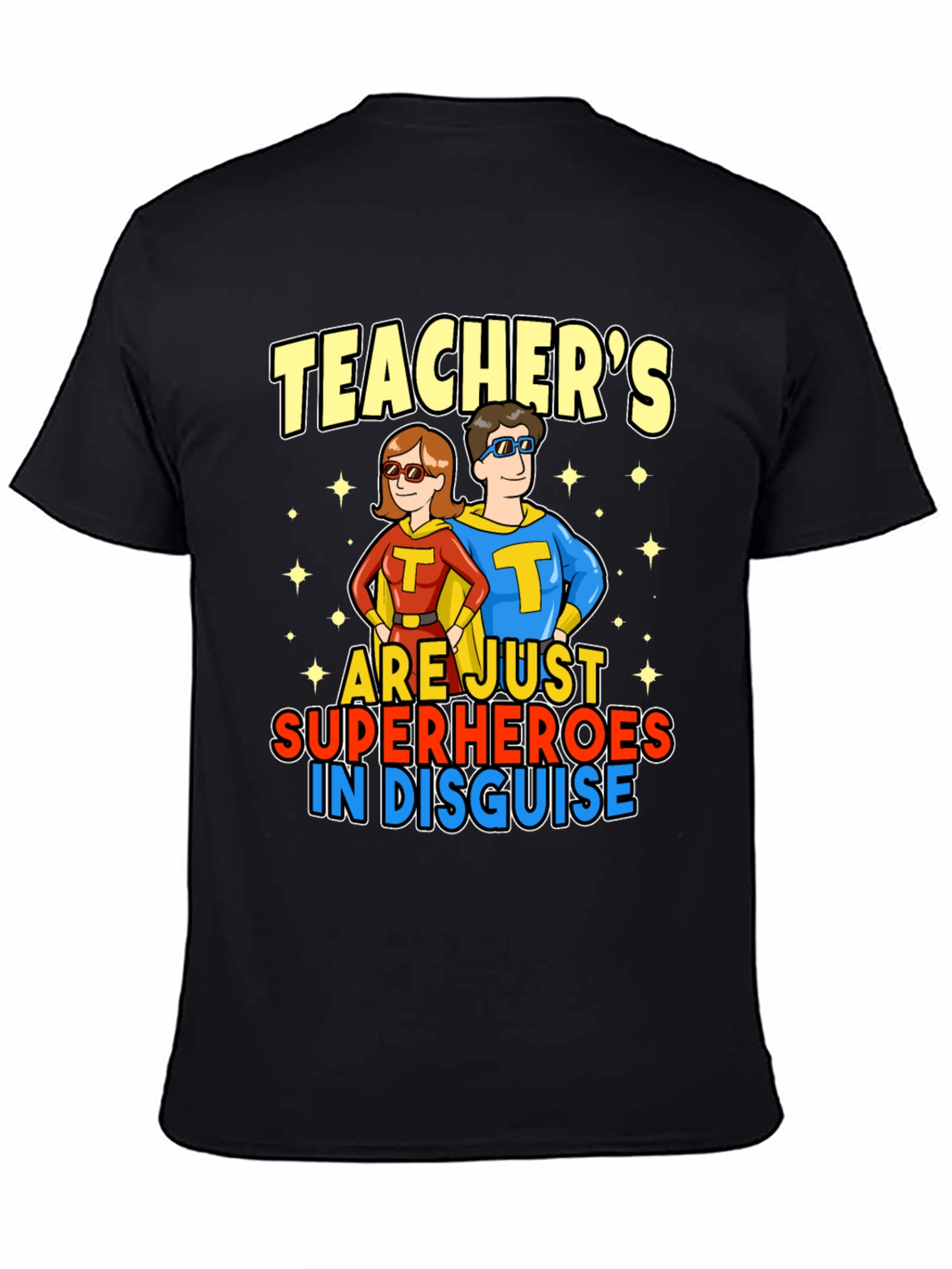 Black Teacher Superhero T-Shirt view 4
