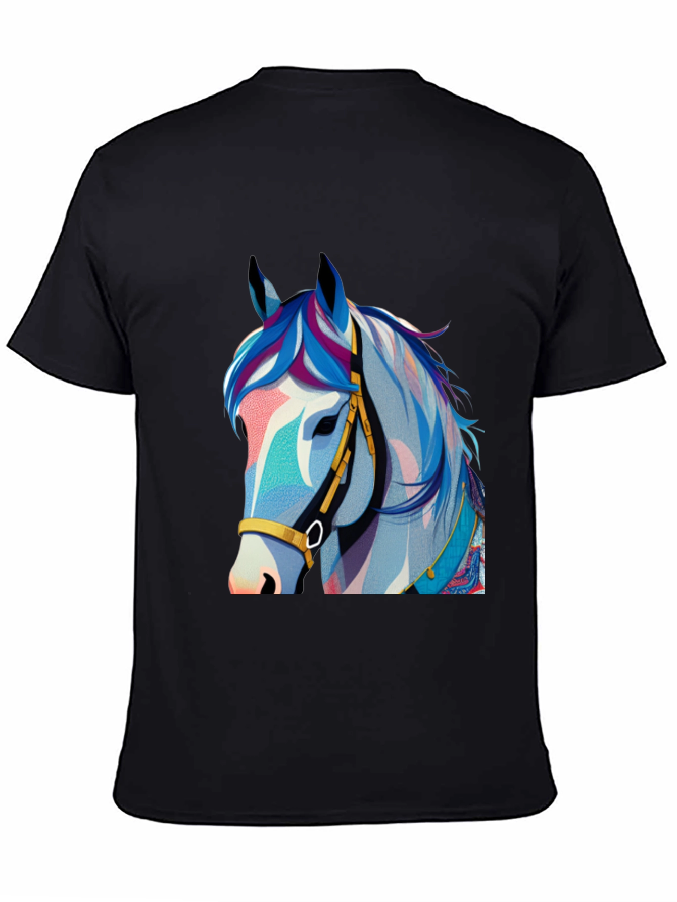 Horse Graphic Tee - Stylish Men's Black T-Shirt - 4