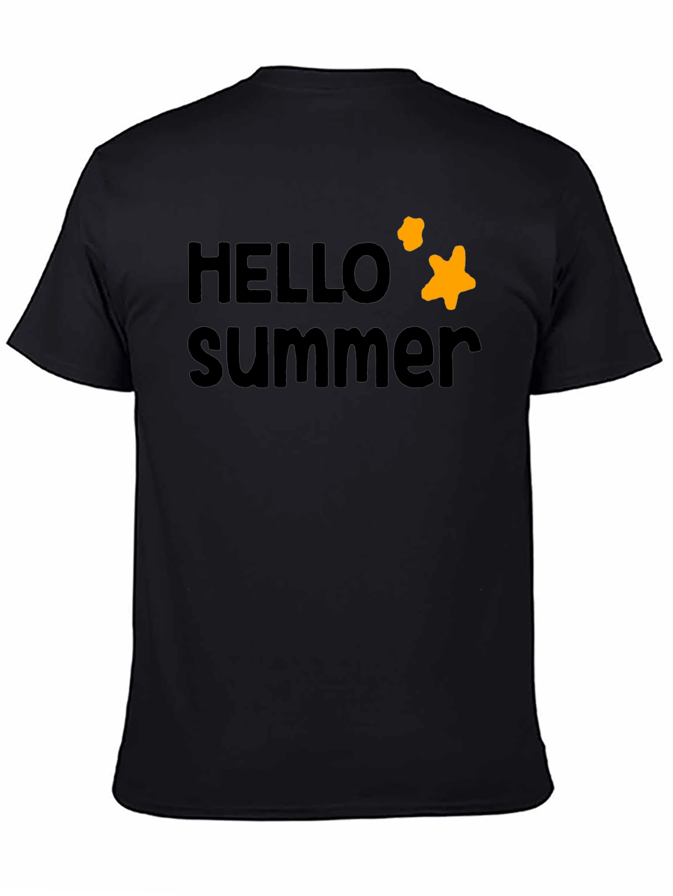 Black Hello Summer Black Cotton Tee view 4