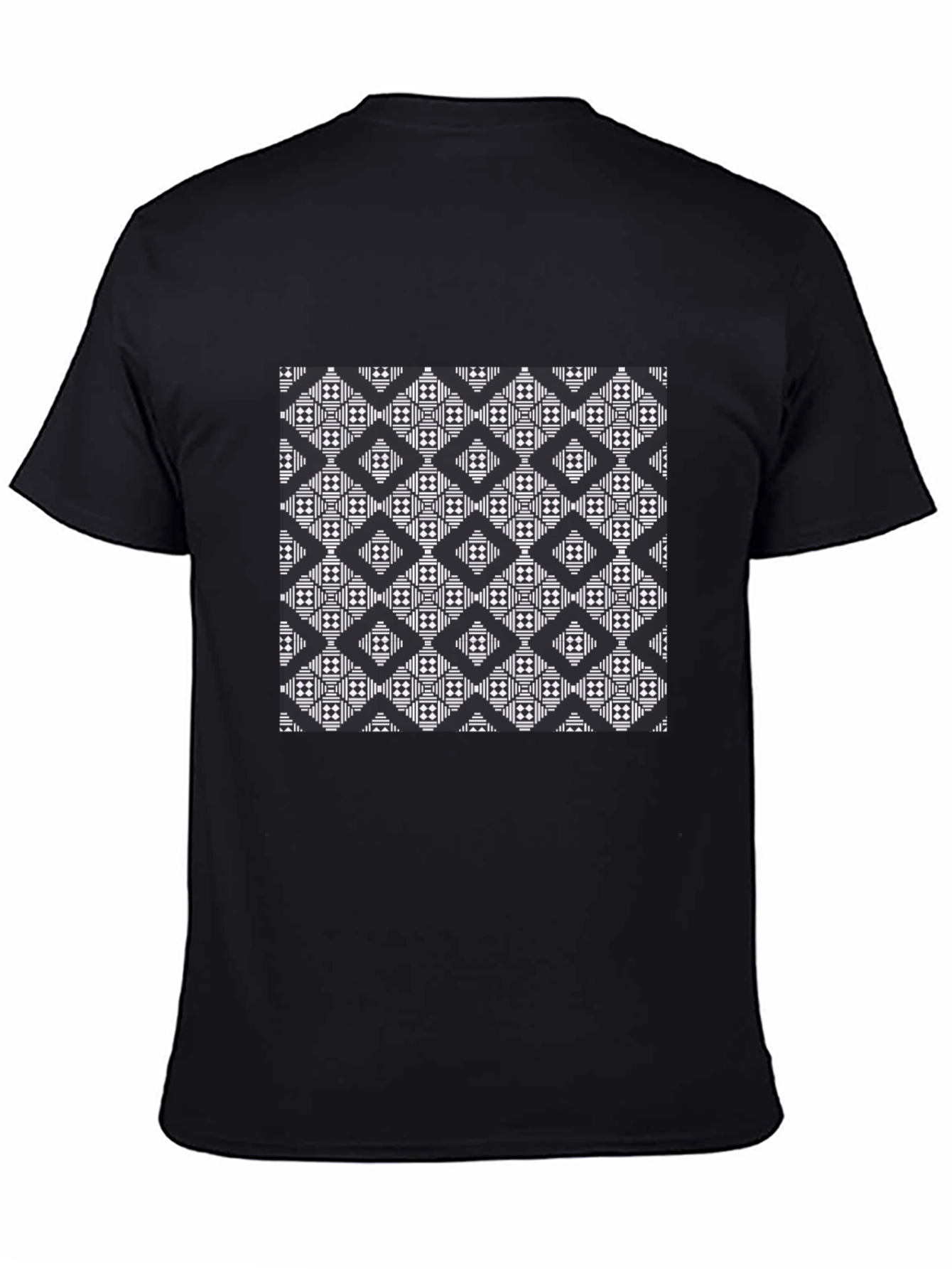 Black Geometric Black T-Shirt - Modern Pattern view 4