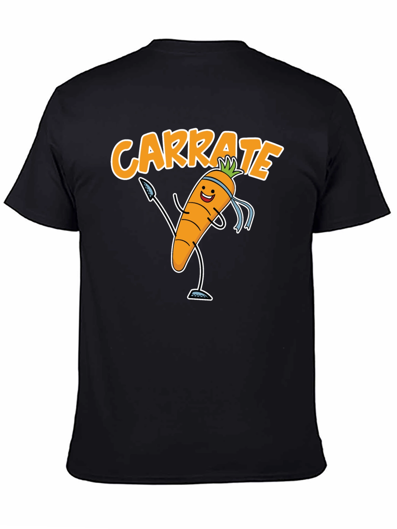 Black Carrate T-Shirt - Funny Carrot Karate Tee view 4