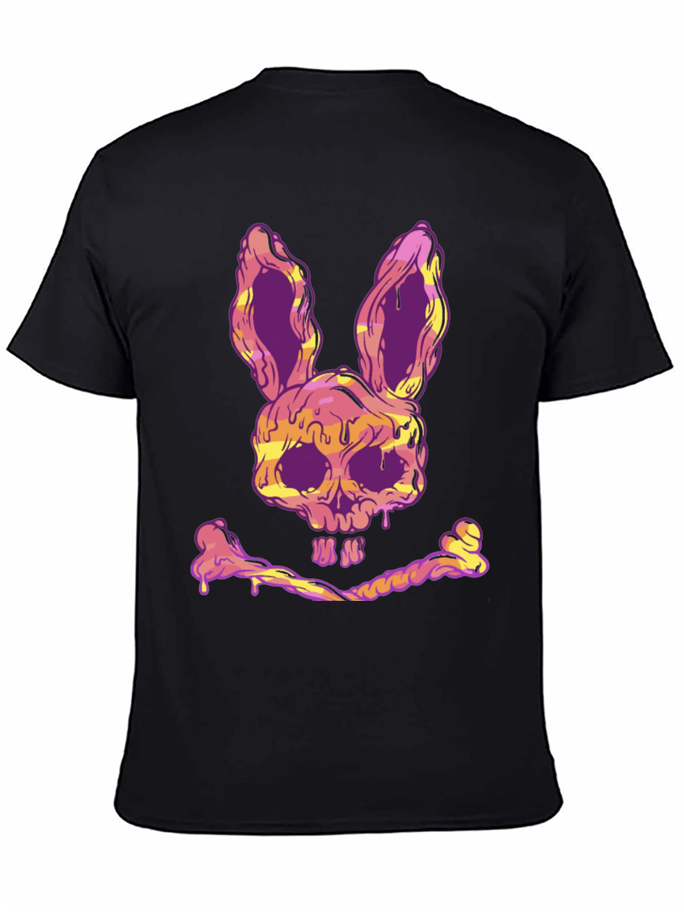 Black Skull Bunny T-Shirt - Edgy Graphic Tee view 4