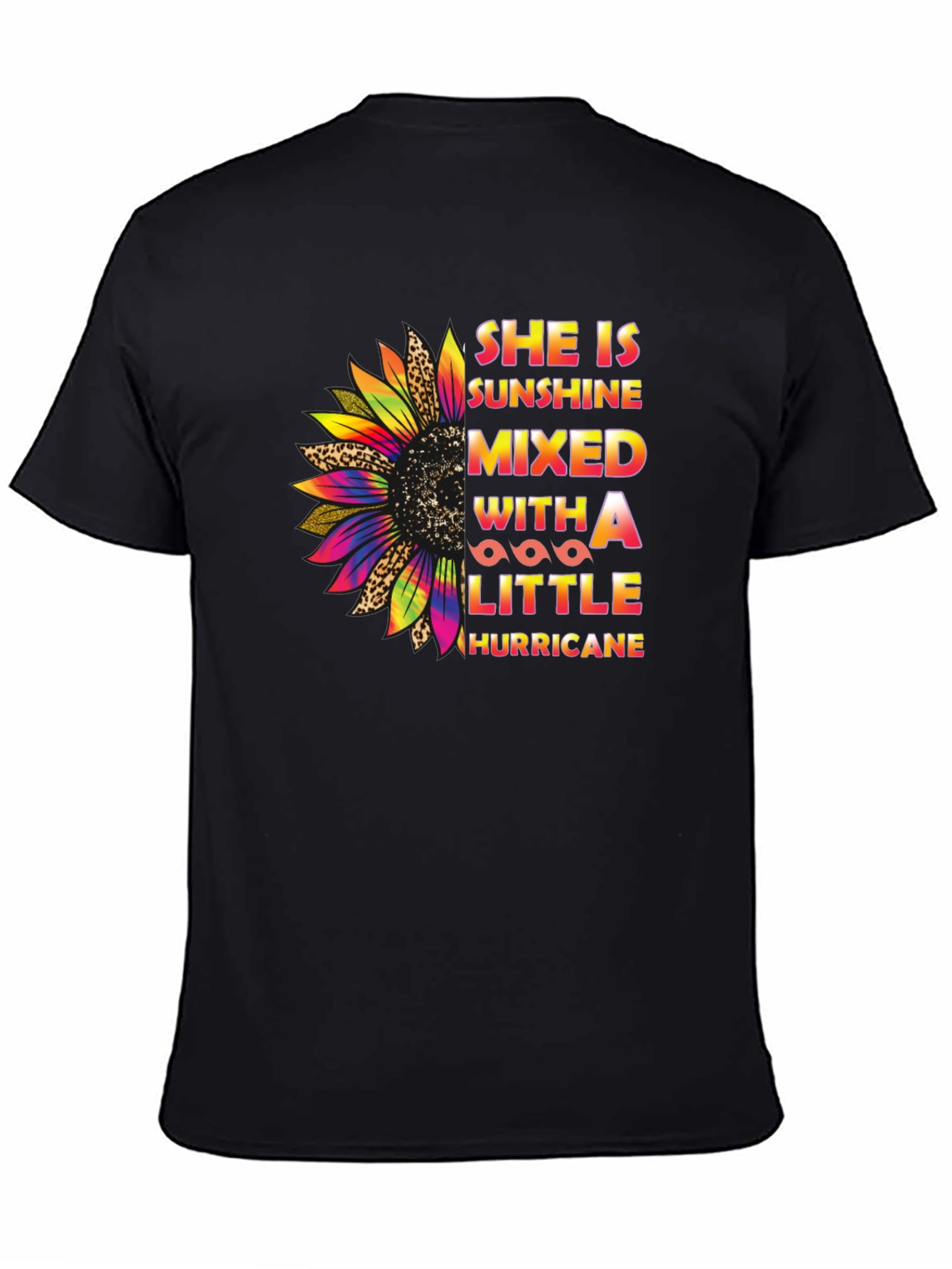 Black Sunflower Mixed With a Little Hurricane T-Shirt view 4