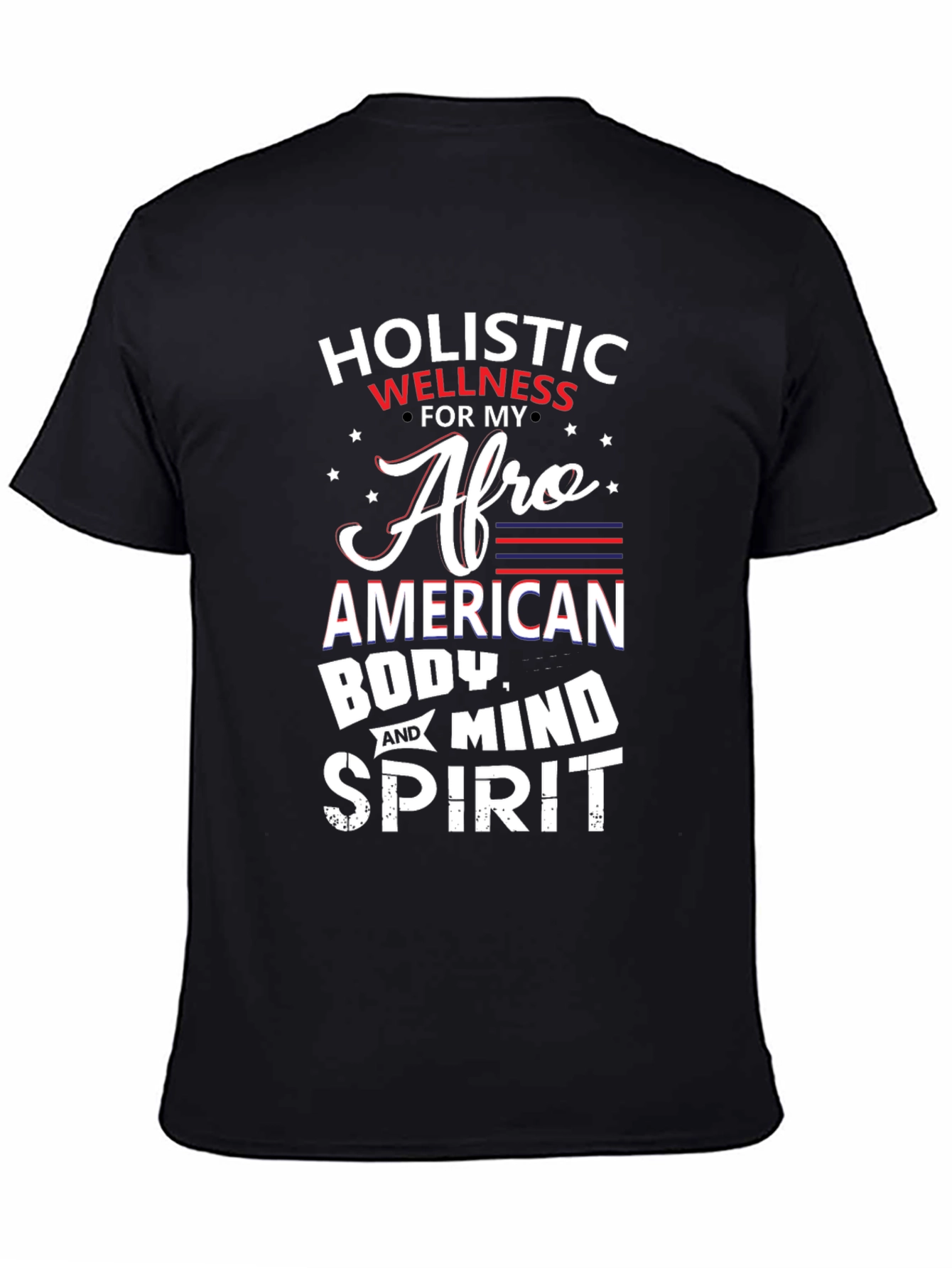 Black Holistic Wellness Afro American T-Shirt view 4