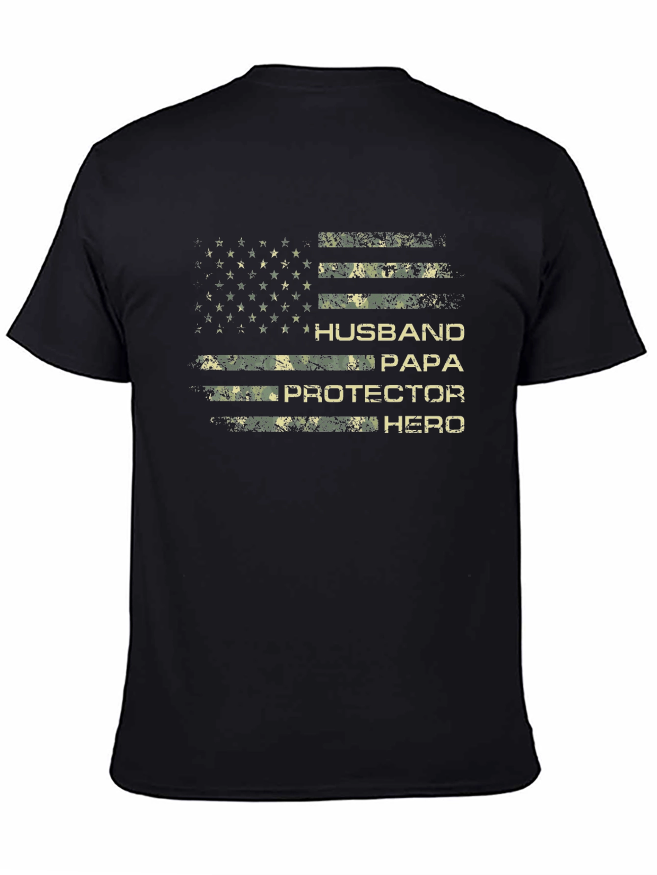 Black Husband, Papa, Protector, Hero T-Shirt view 4