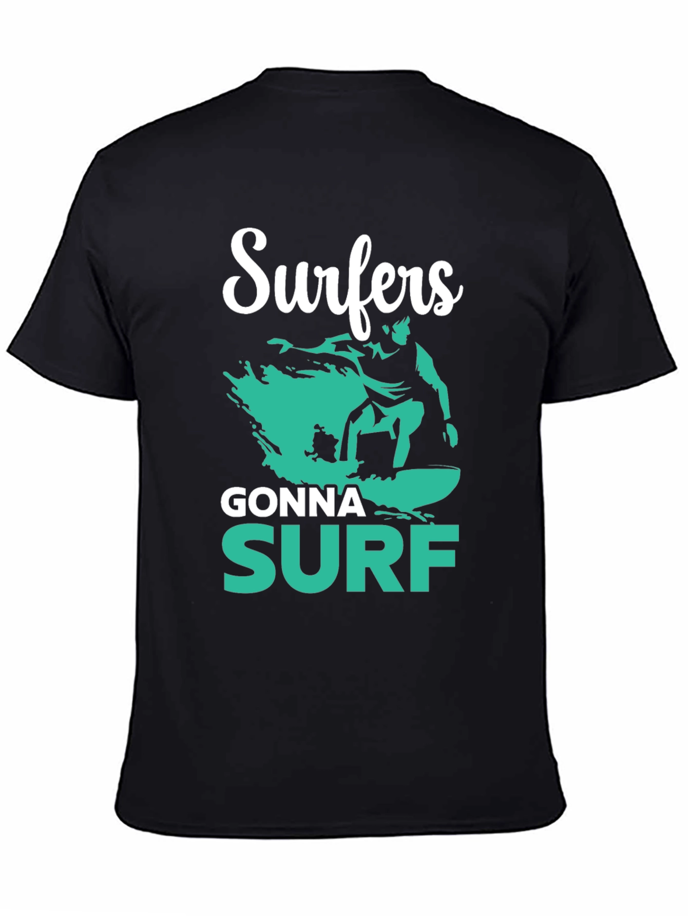 Black Surfers Gonna Surf Graphic Tee view 4