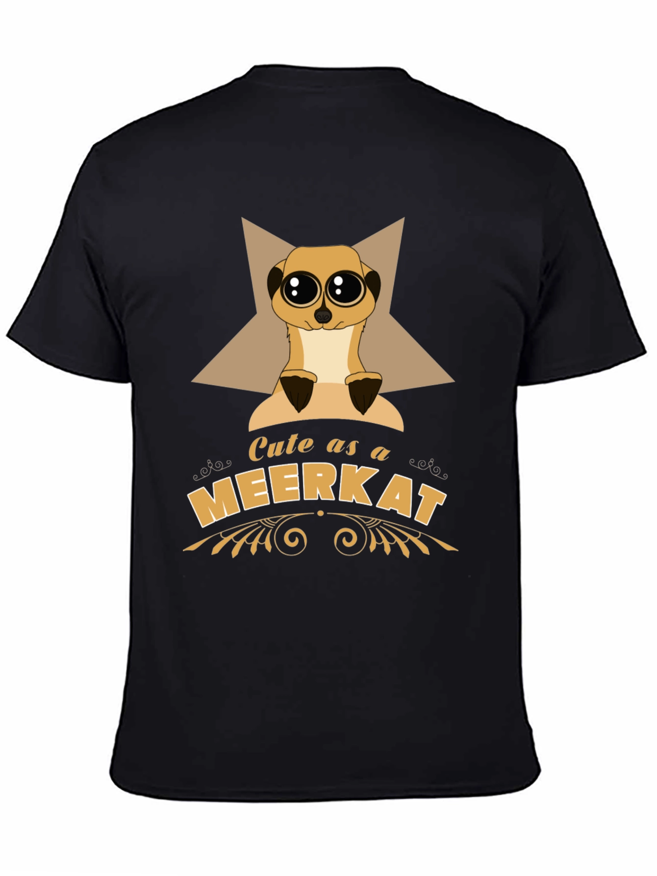 Black Cute as a Meerkat T-Shirt view 4