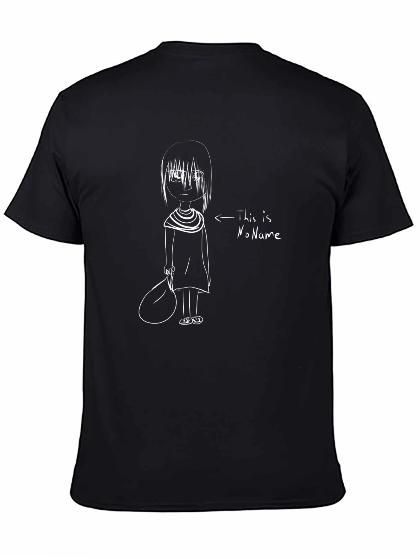 Black No Name Anime T-Shirt - Black Cotton Blend view 4