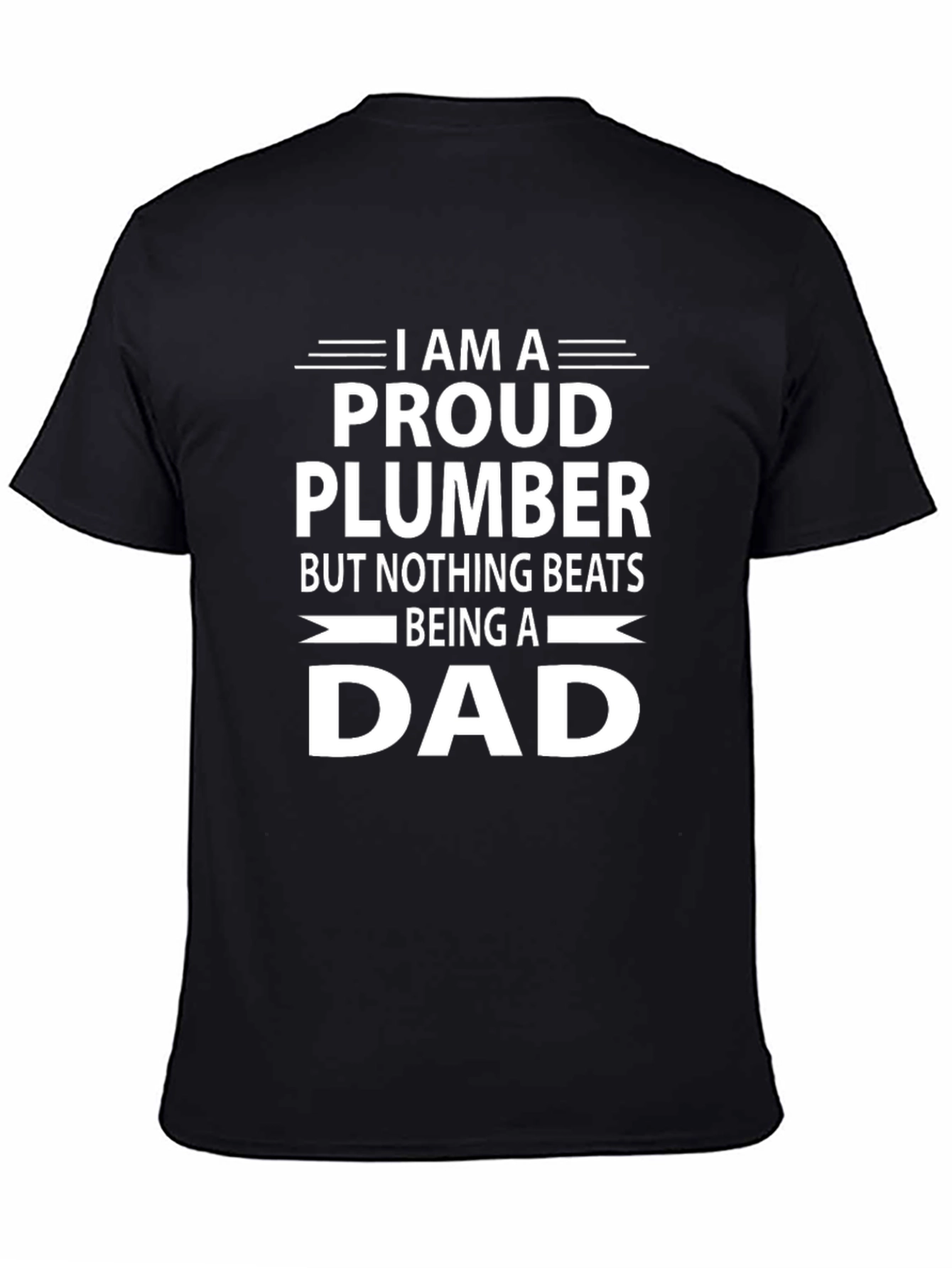Black Proud Plumber Dad T-Shirt - Father's Day Gift view 4