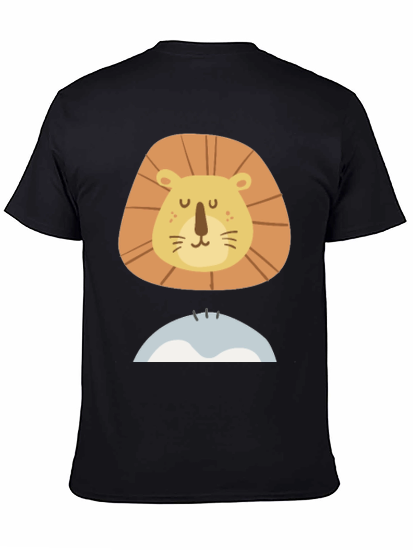 Black Lion Face Graphic Tee - Men's Black T-Shirt view 4