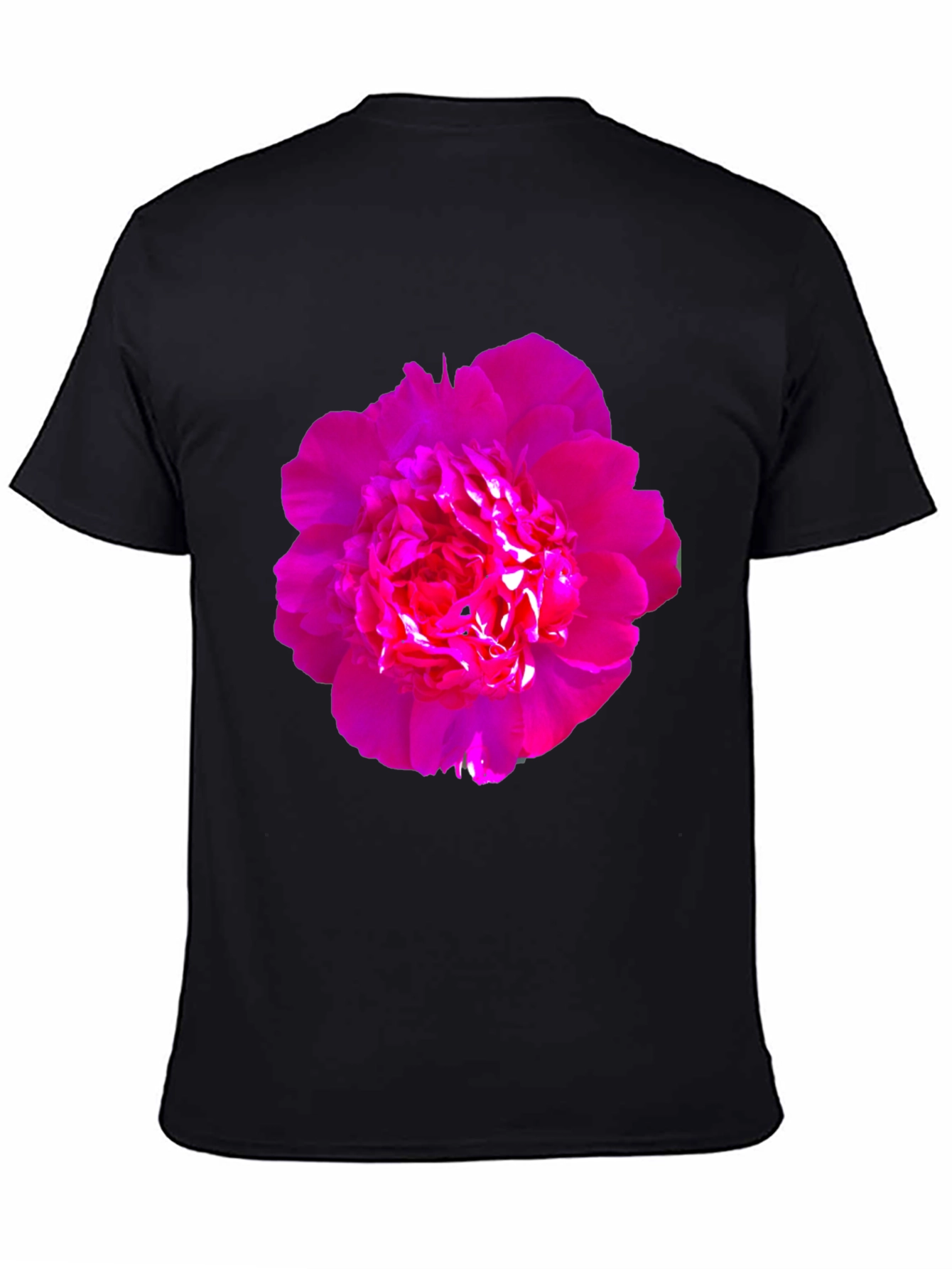 Black Floral Print Black T-Shirt view 4