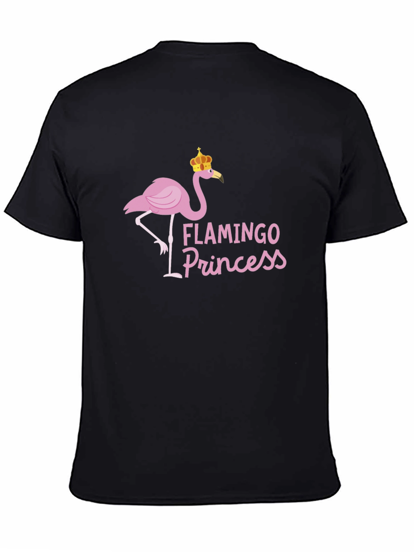 Black Flamingo Princess Graphic Tee - Black view 4