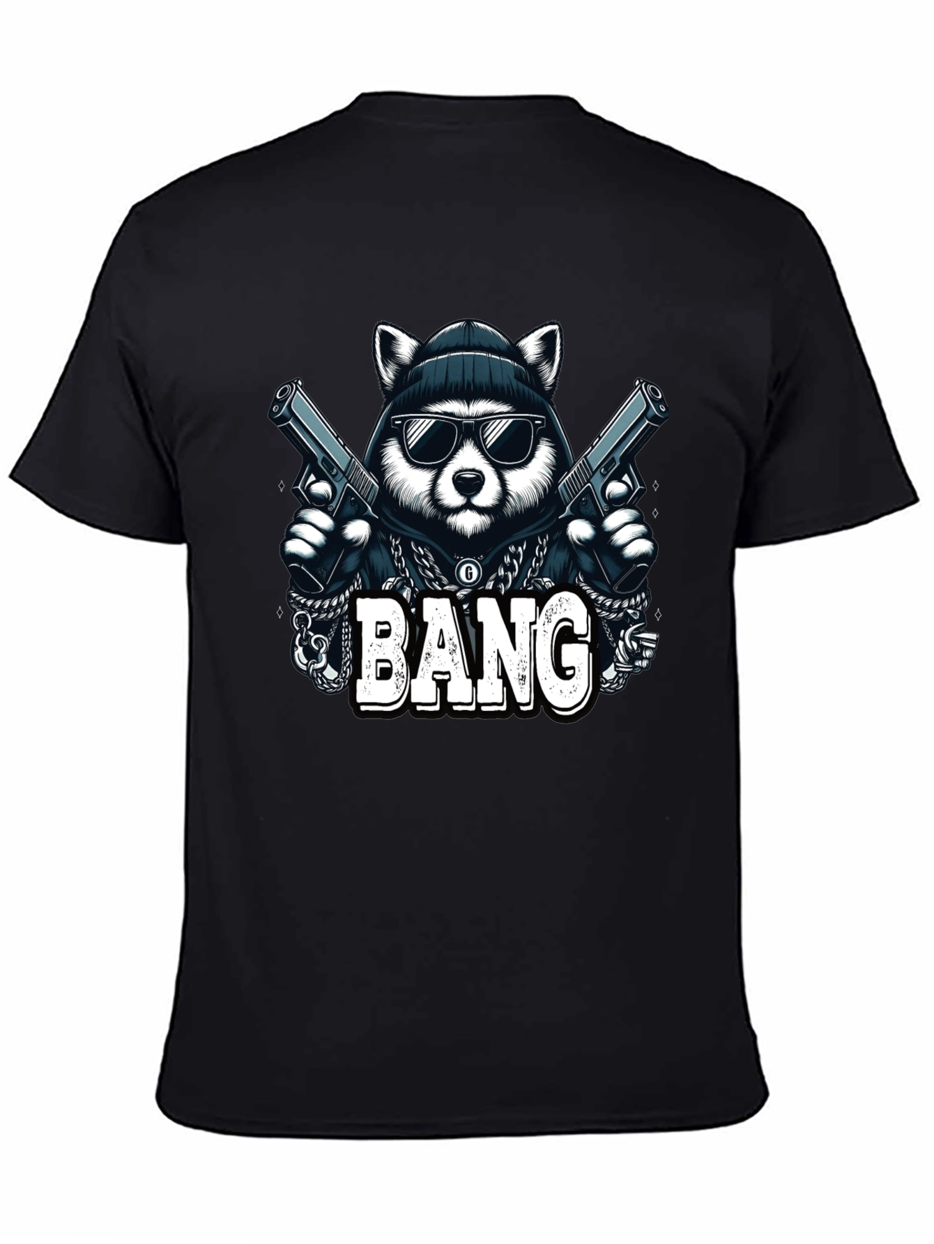 Black Raccoon Gangster Graphic Tee view 4