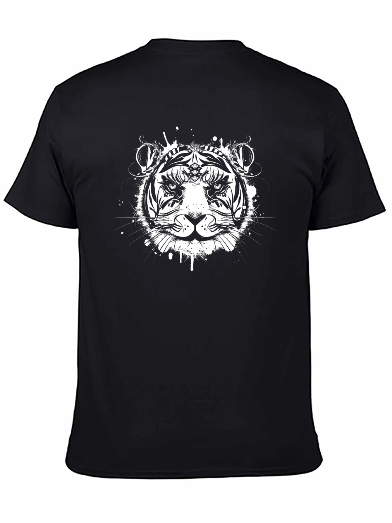 Black Black Tiger Graphic Tee - Unique Design view 4