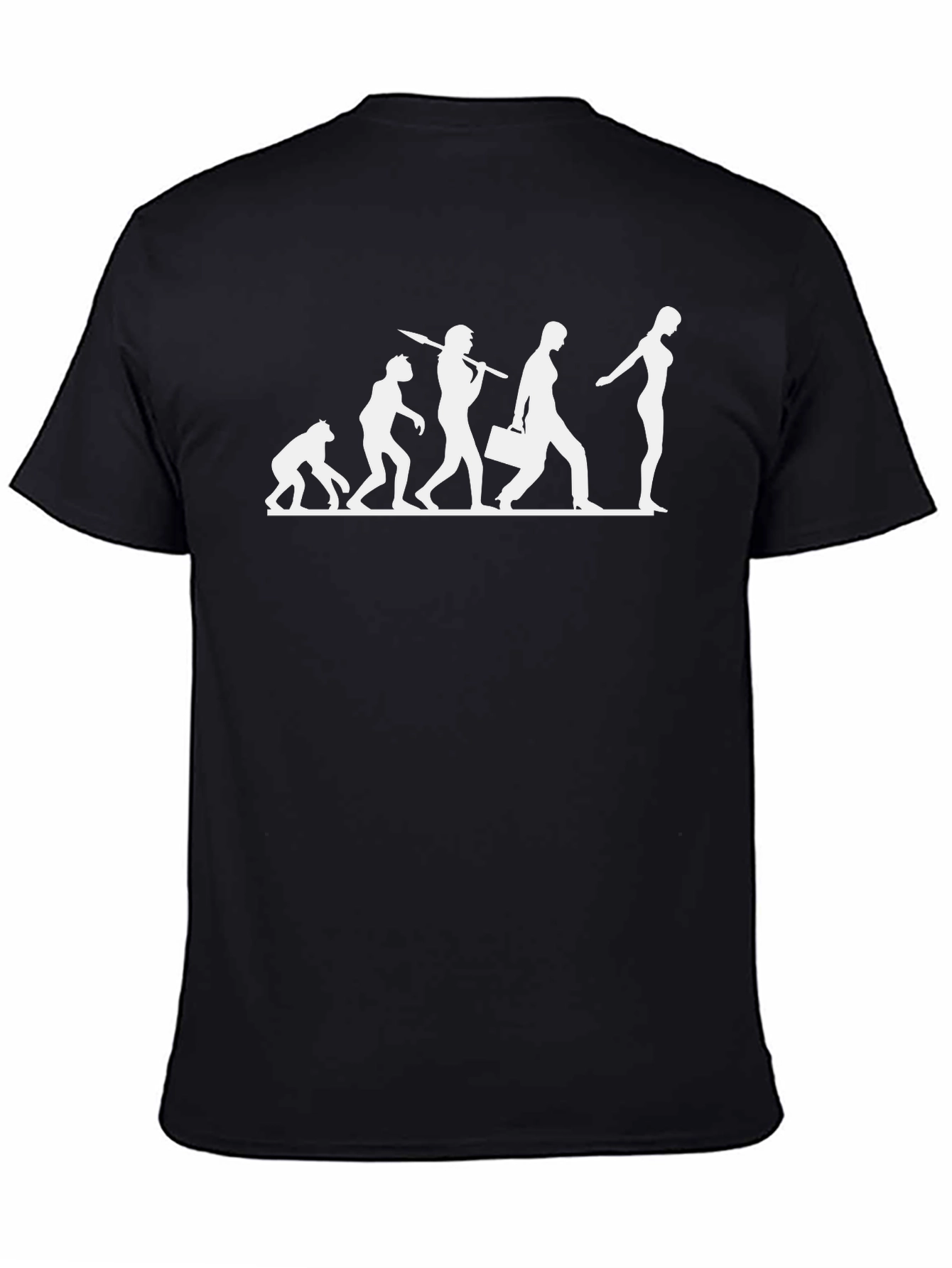 Black Evolution of Man T-Shirt - Humorous Design view 4