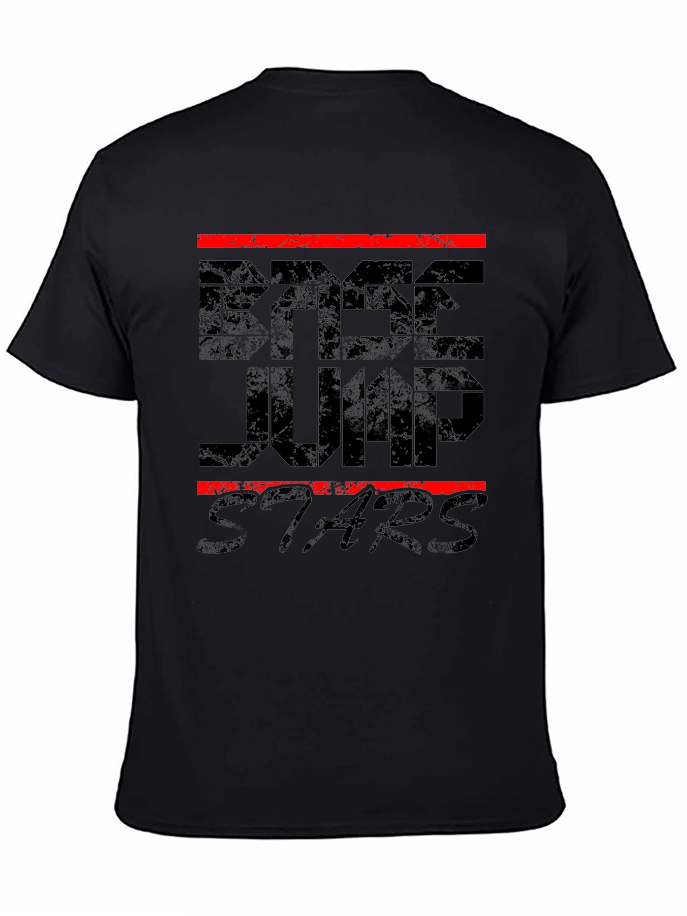 Black BASE Jump Stars Black Graphic Tee view 4