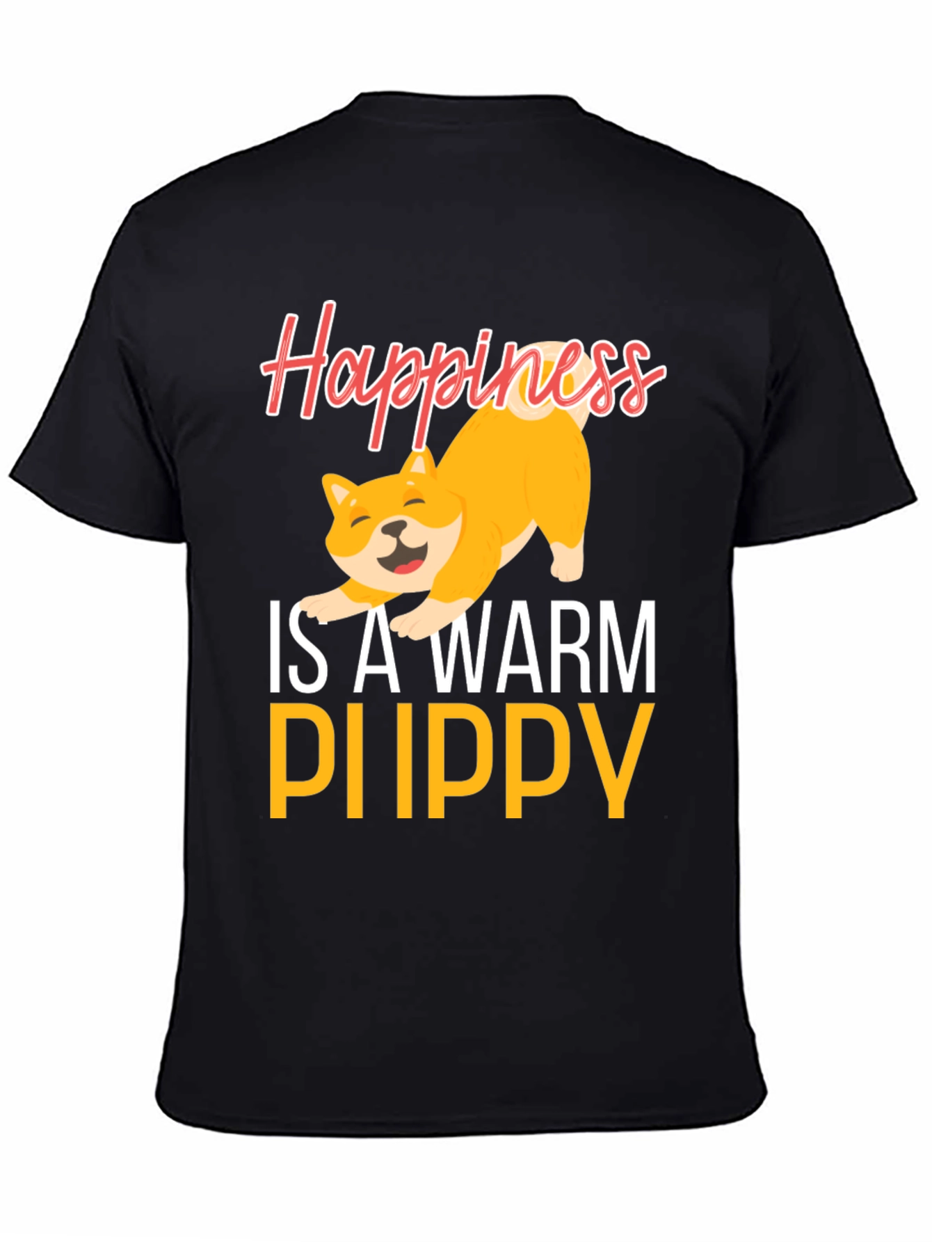 Black Happiness is a Warm Puppy Graphic Tee view 4