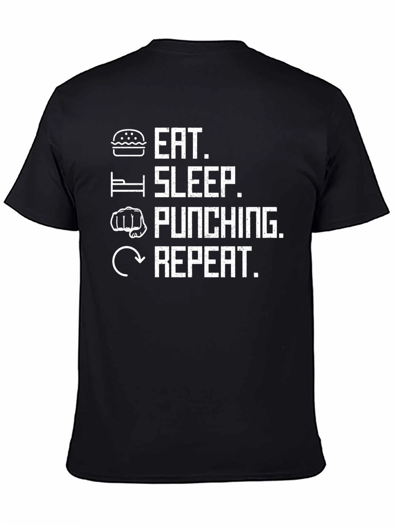 Eat Sleep Punching Repeat Black T-Shirt - 4
