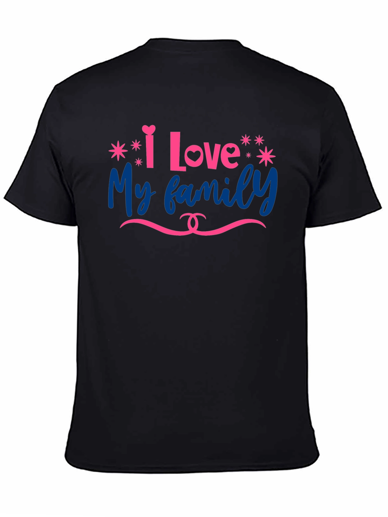 Black I Love My Family Graphic T-Shirt view 4