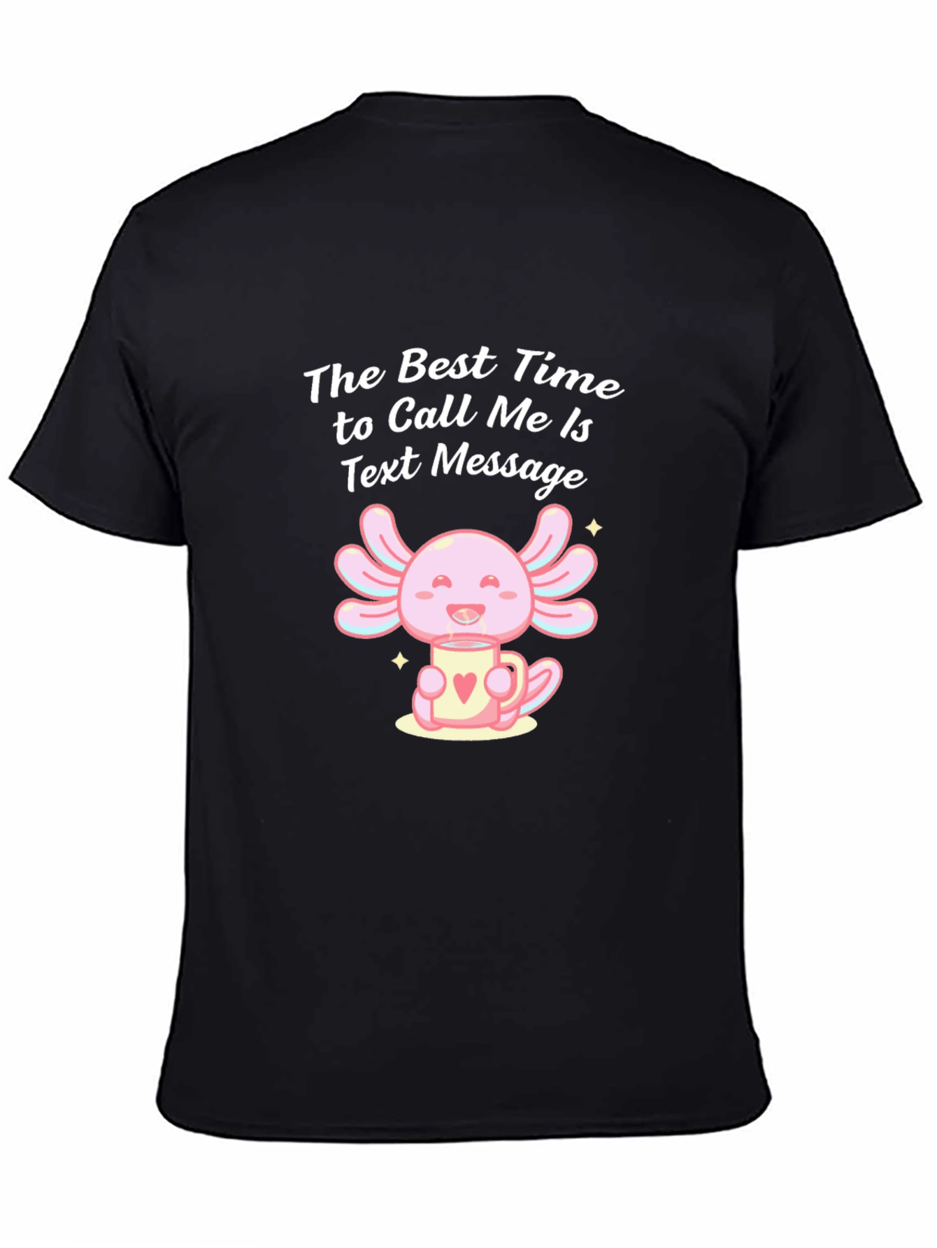 Black Axolotl Text Message T-Shirt view 4