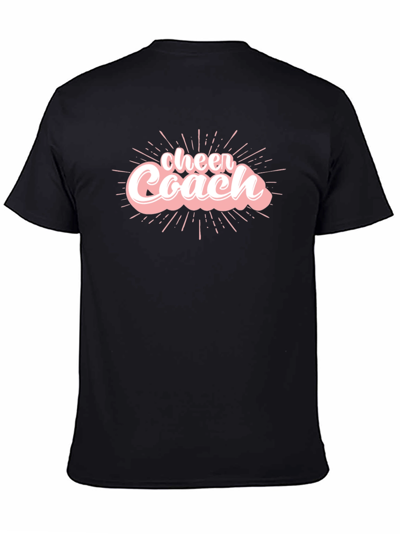 Black Cheer Coach Graphic T-Shirt - Soft Cotton Tee view 4