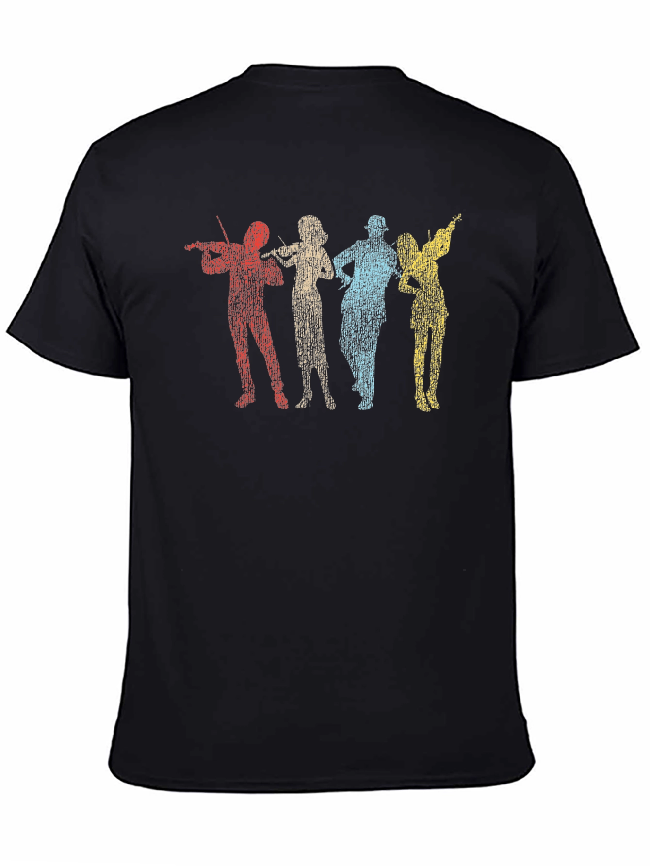 Black Retro Musical Group T-Shirt view 4