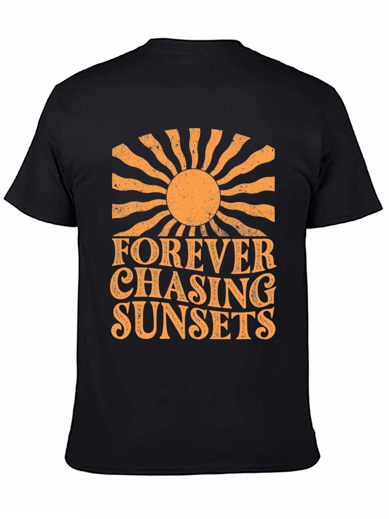 Black Forever Chasing Sunsets Graphic Tee view 4