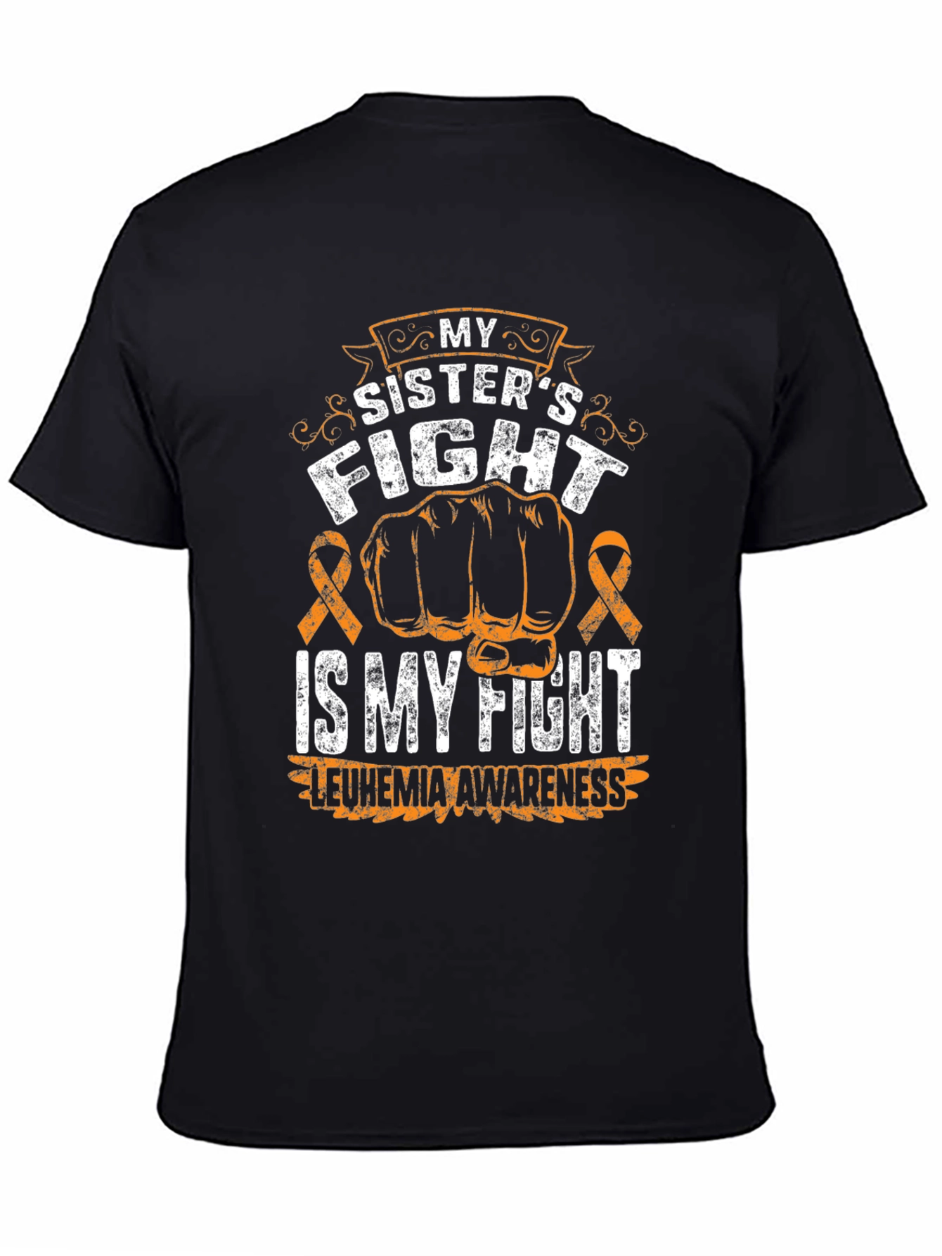 Black Leukemia Awareness T-Shirt: My Sister's Fight view 4