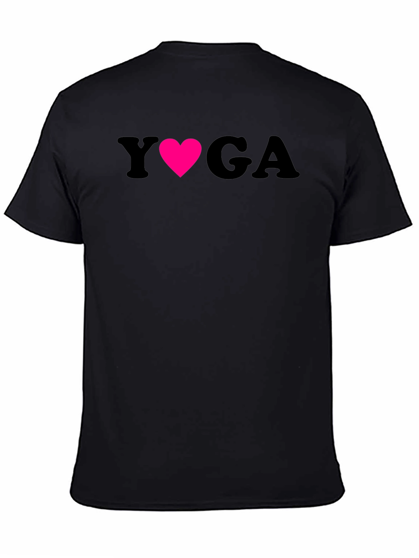 Black Yoga Heart Graphic Tee - Soft Cotton Blend Shirt view 4