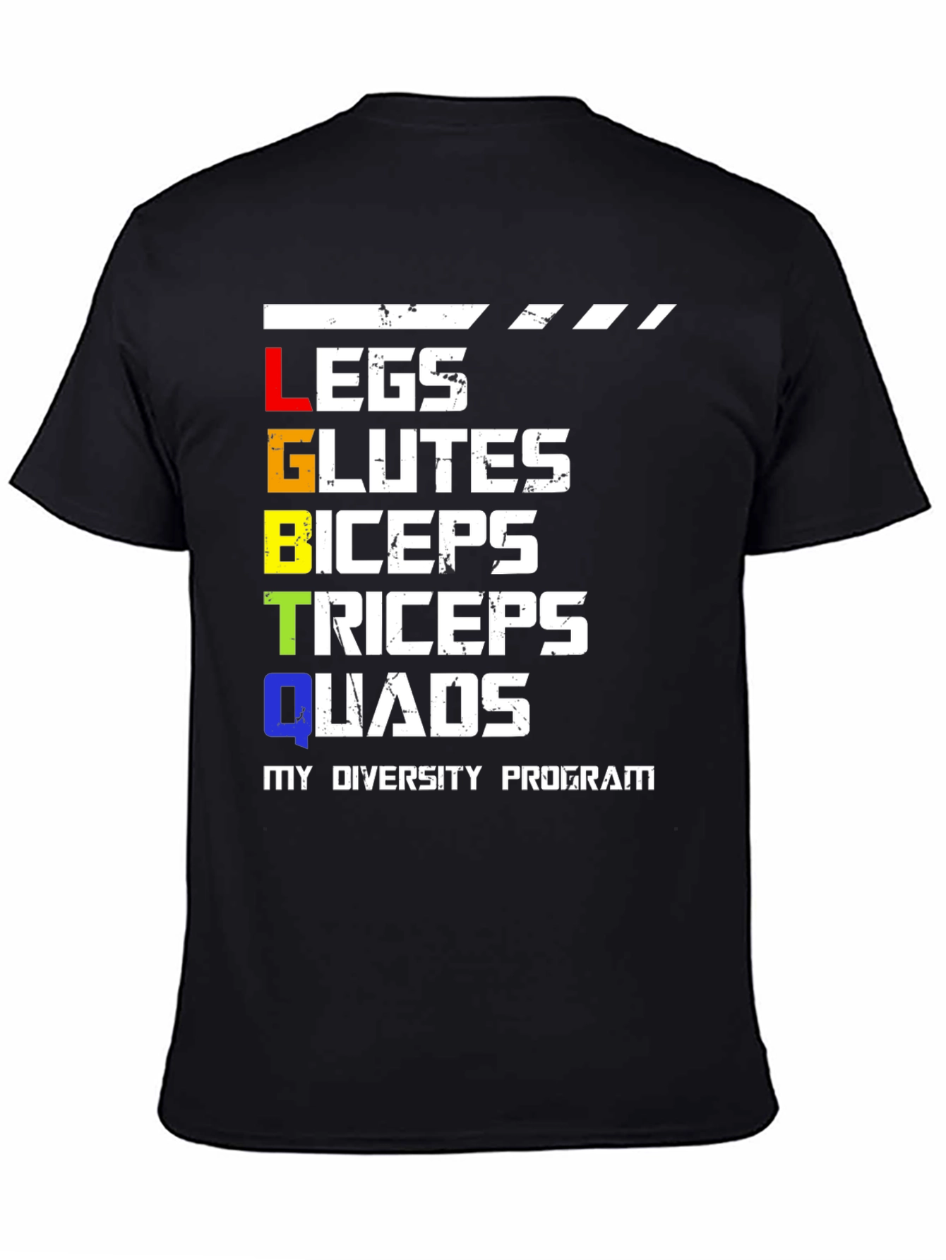 Black LGBTQ Funny Gym Workout Shirt view 4
