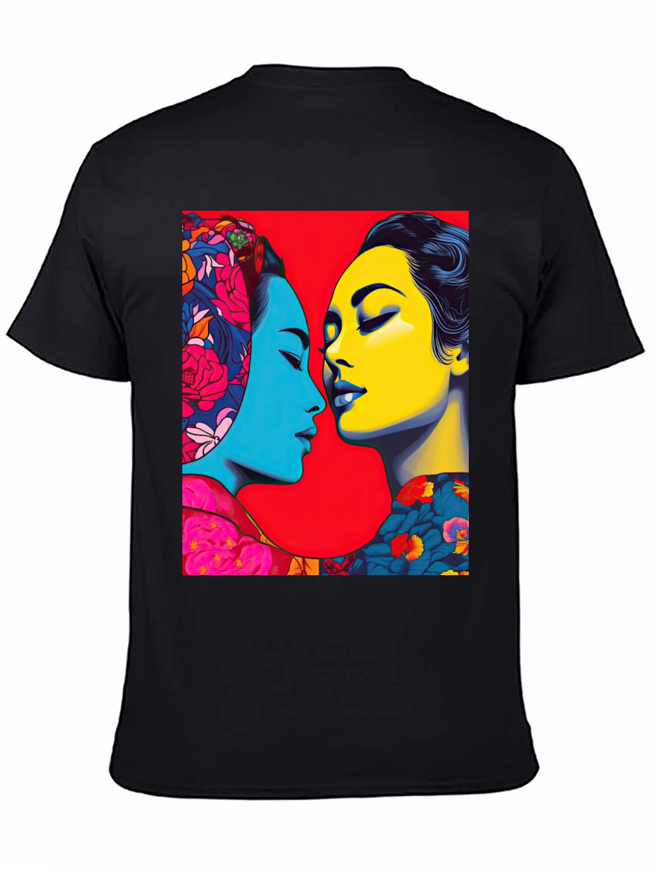 Black Artistic Portrait T-Shirt - Vivid Colors view 4