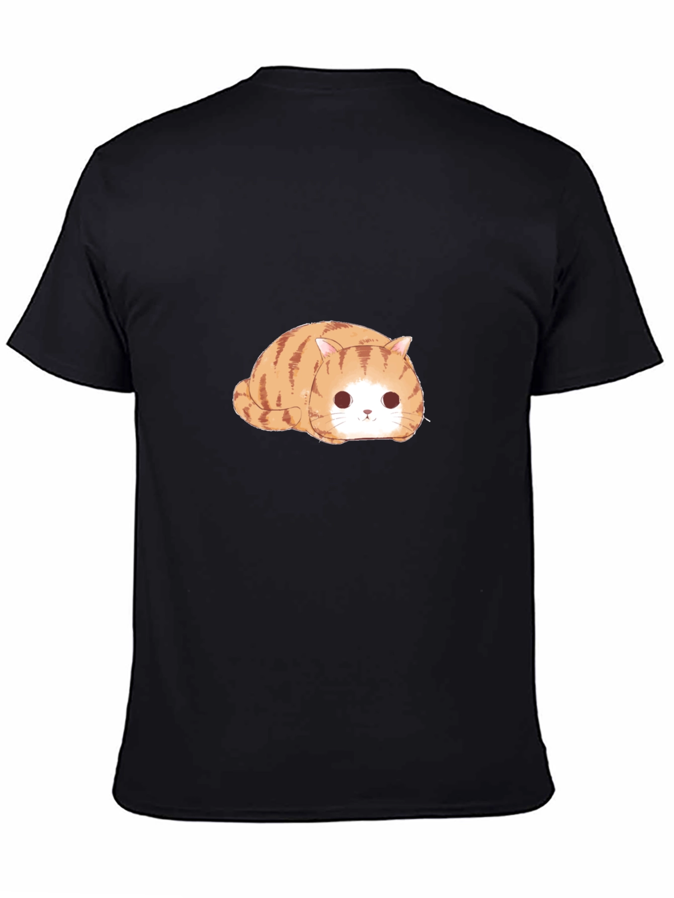 Black Cute Tabby Cat T-Shirt - Relaxed Fit view 4