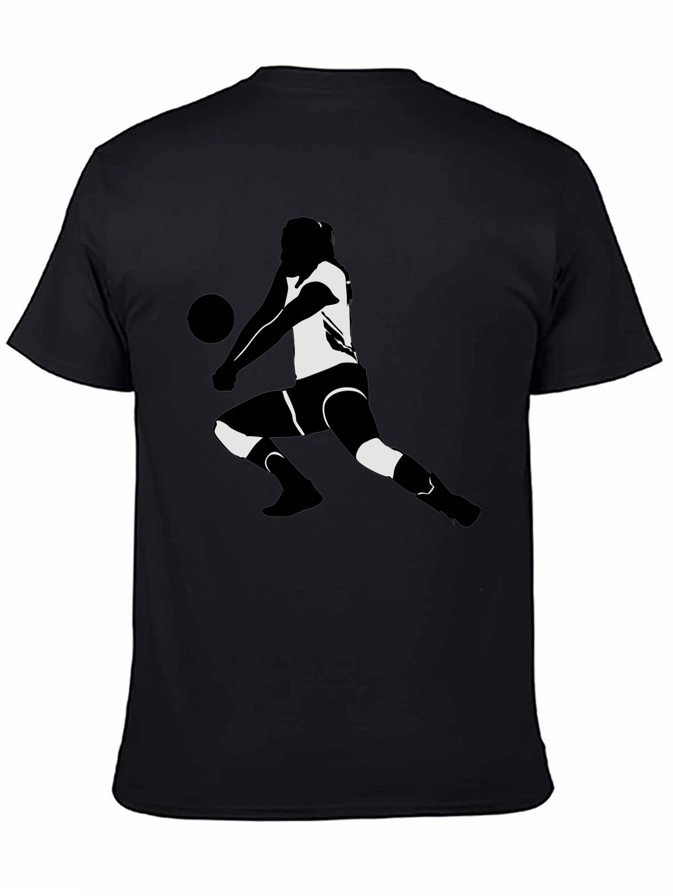 Black Volleyball Player Graphic Tee - Black T-Shirt view 4