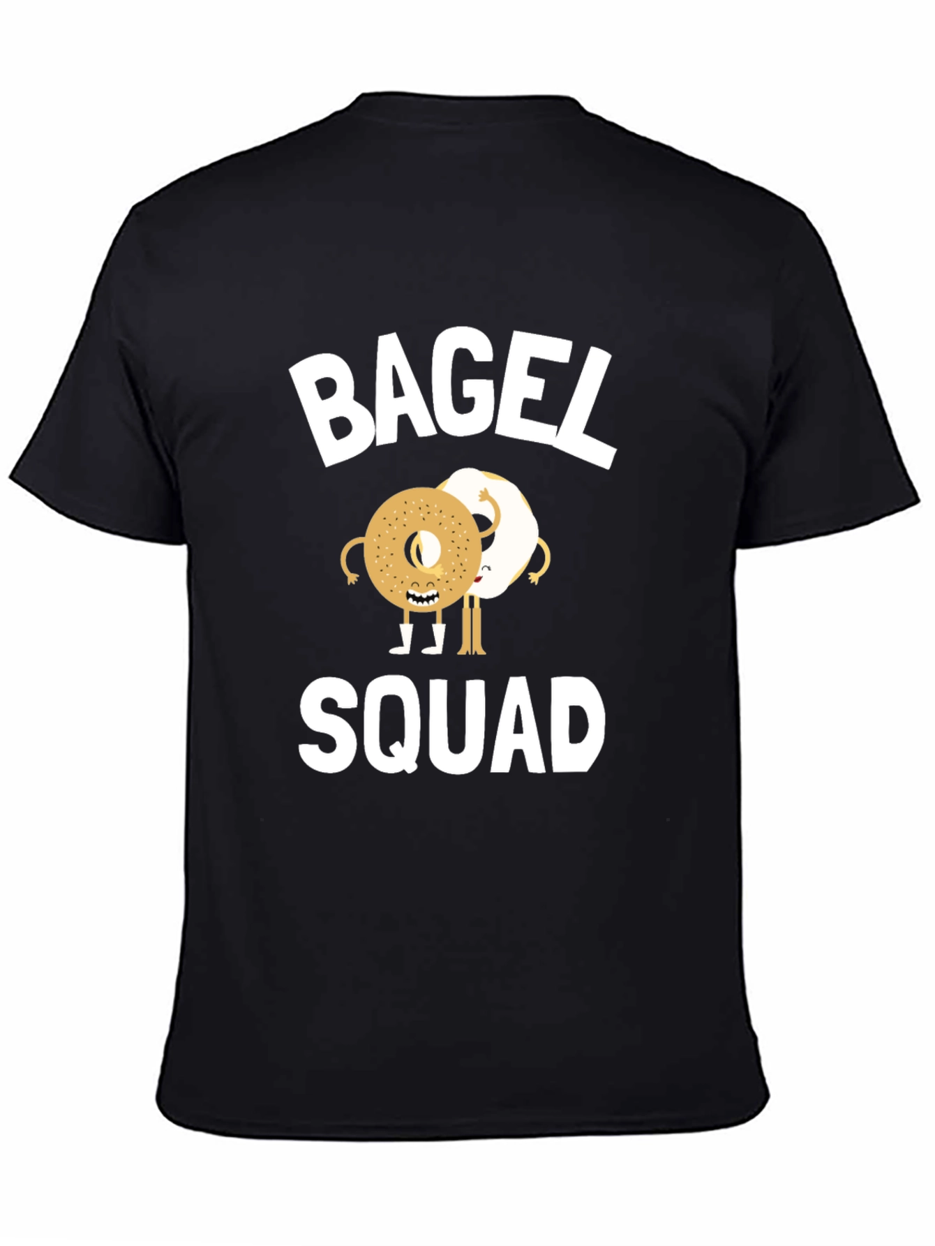 Black Bagel Squad Graphic Tee - Funny Foodie T-Shirt view 4