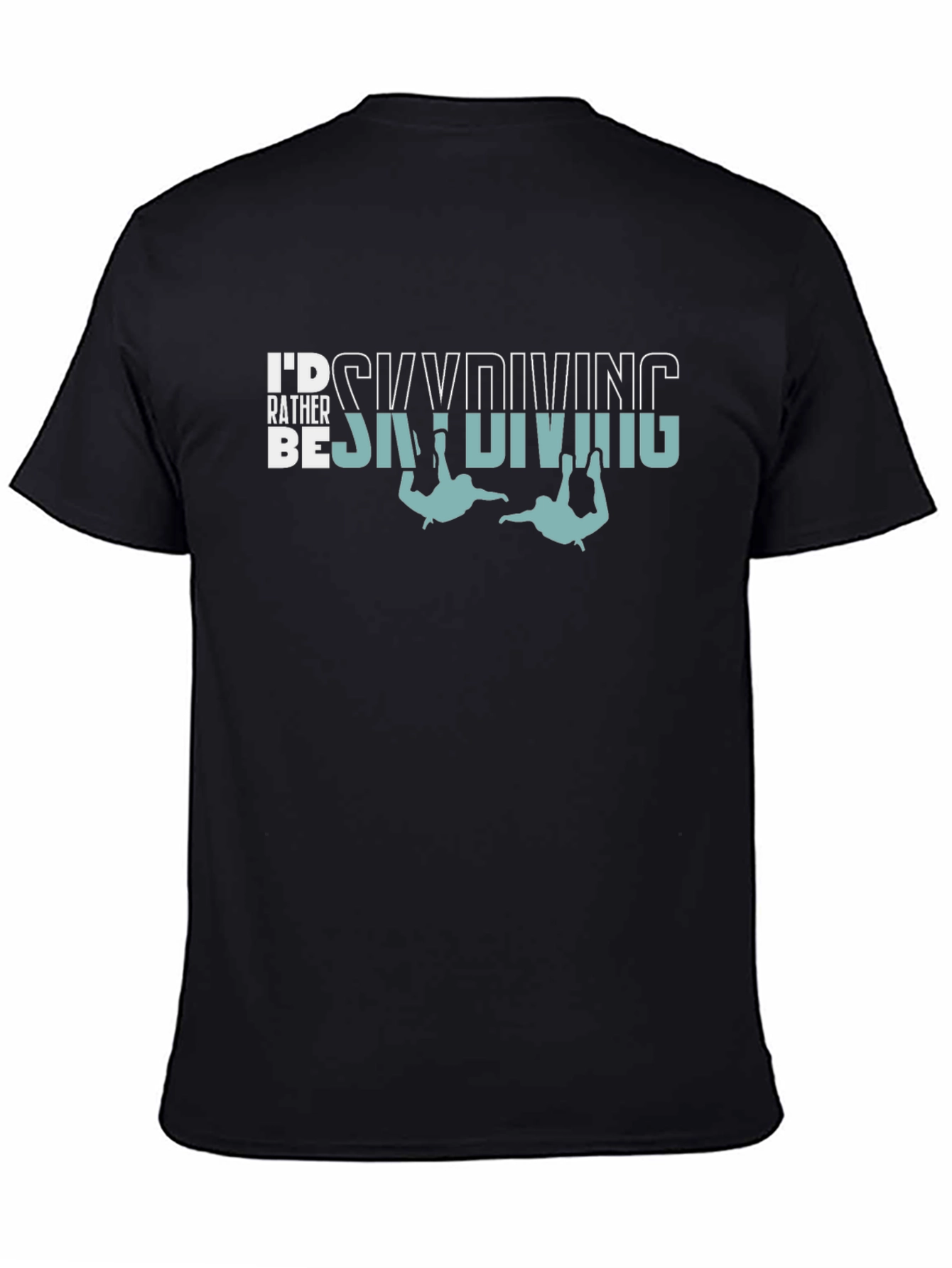 Black Skydiving Graphic Tee - Black Cotton T-Shirt view 4